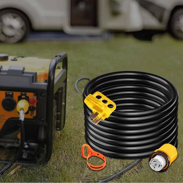 VEVOR 12,000-Watt Black Cable 10 ft. Generator Power Cord 50 Amp 250-Volt ETL Listed Extension Cord