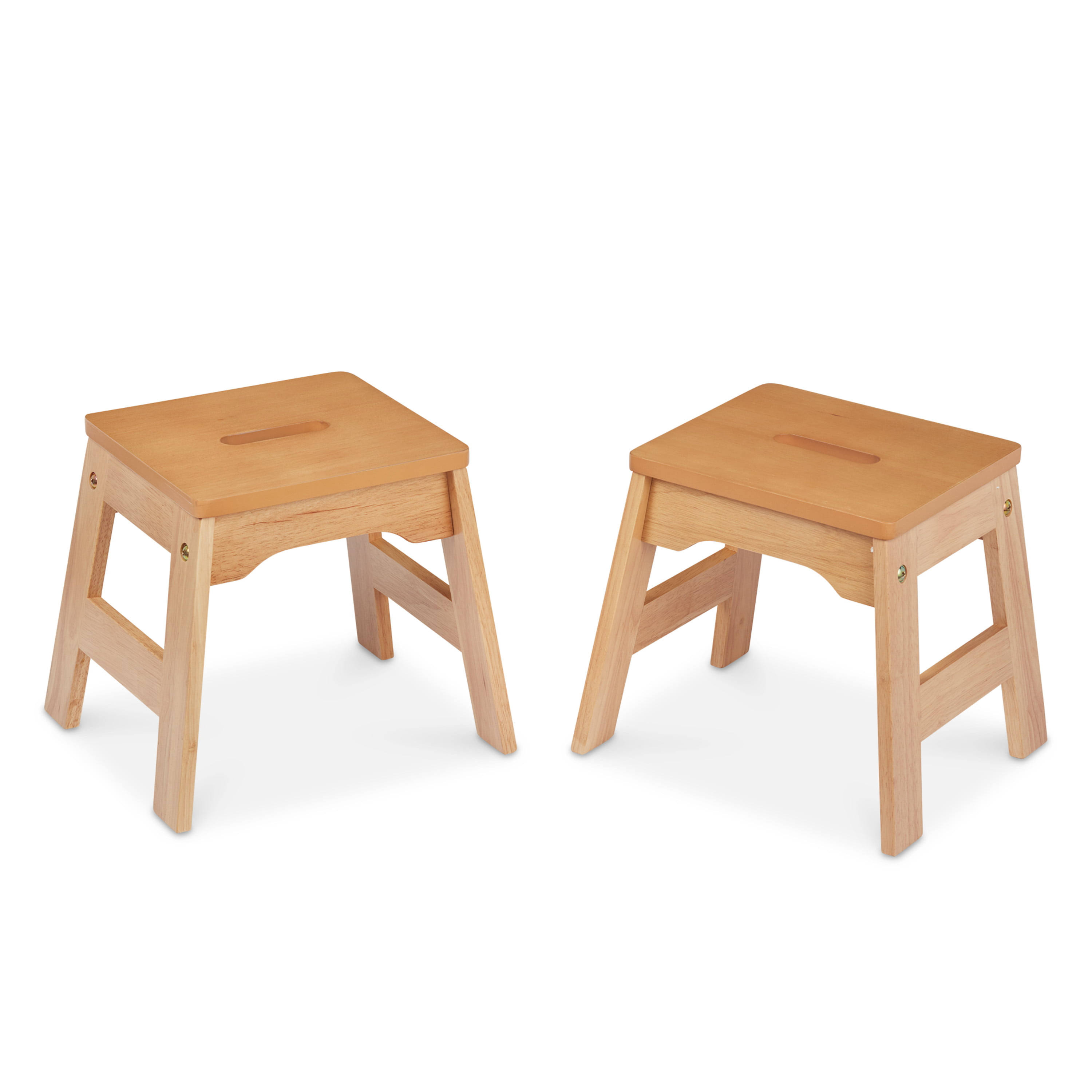 Melissa & Doug Wooden Stools- Set of 2 (Natural)