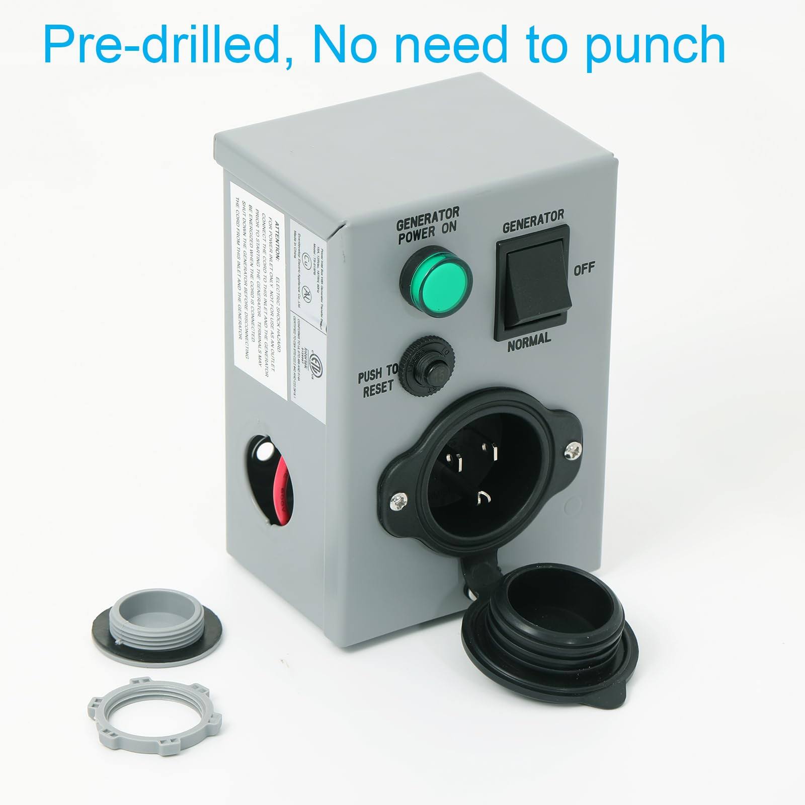 Livtor Power Inlet Box with Generator Transfer Switch Kit 15 Amp 120 Volt Manual Transfer Switch for Generators with Circuit Breaker