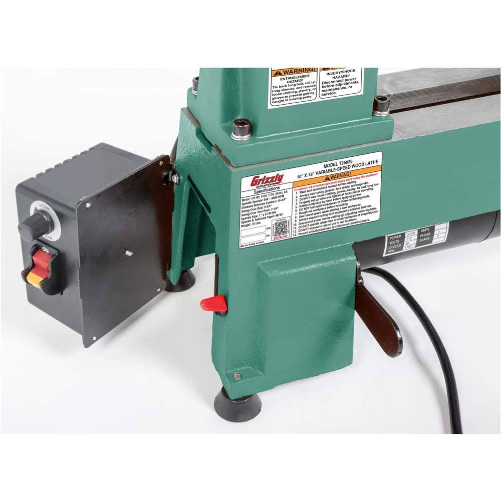 Grizzly T25920 12 inch x 18 inch Variable-Speed Wood Lathe