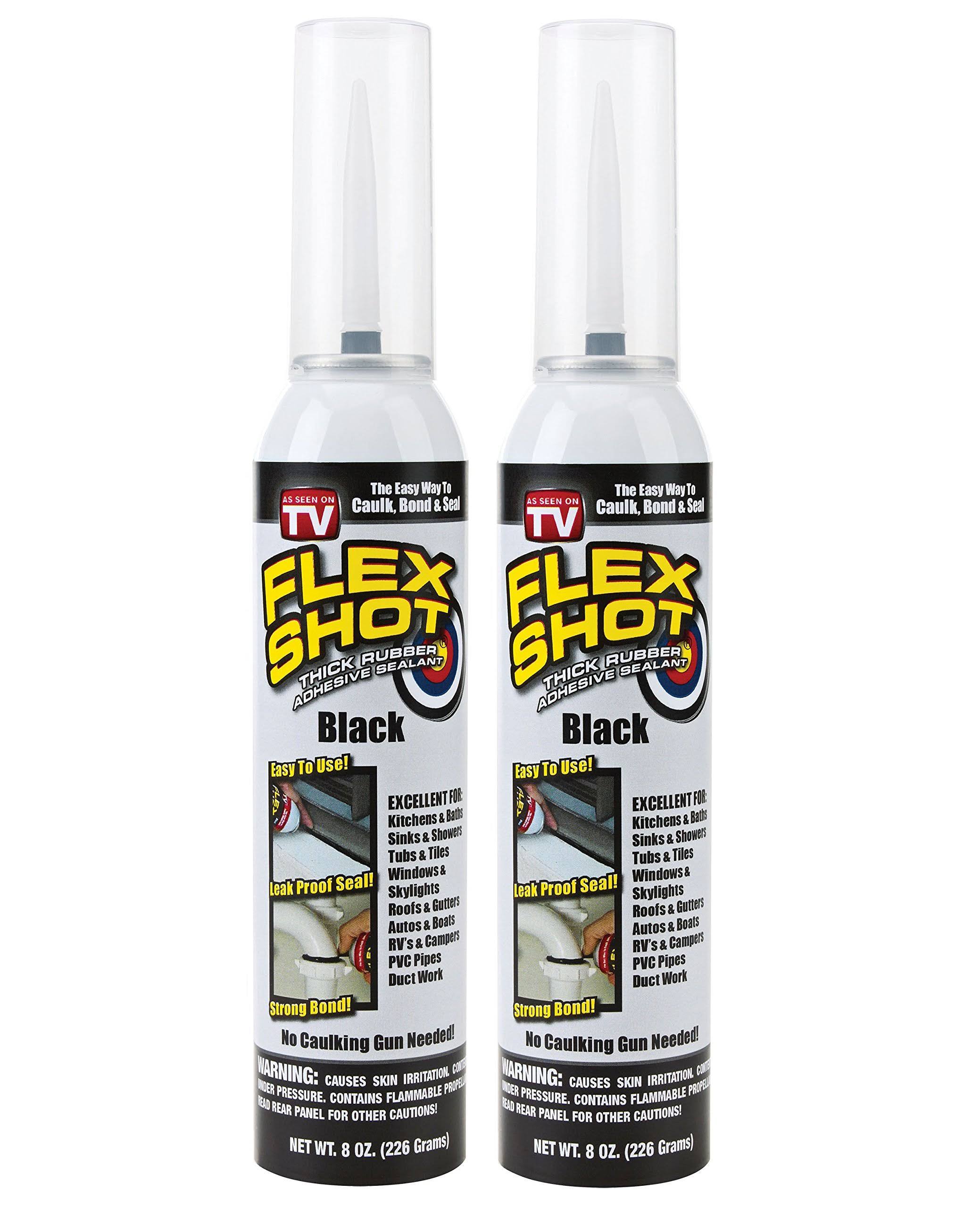 Flex Shot Sealant, Thick Rubber Adhesive, Black, Jumbo Can- 8 oz