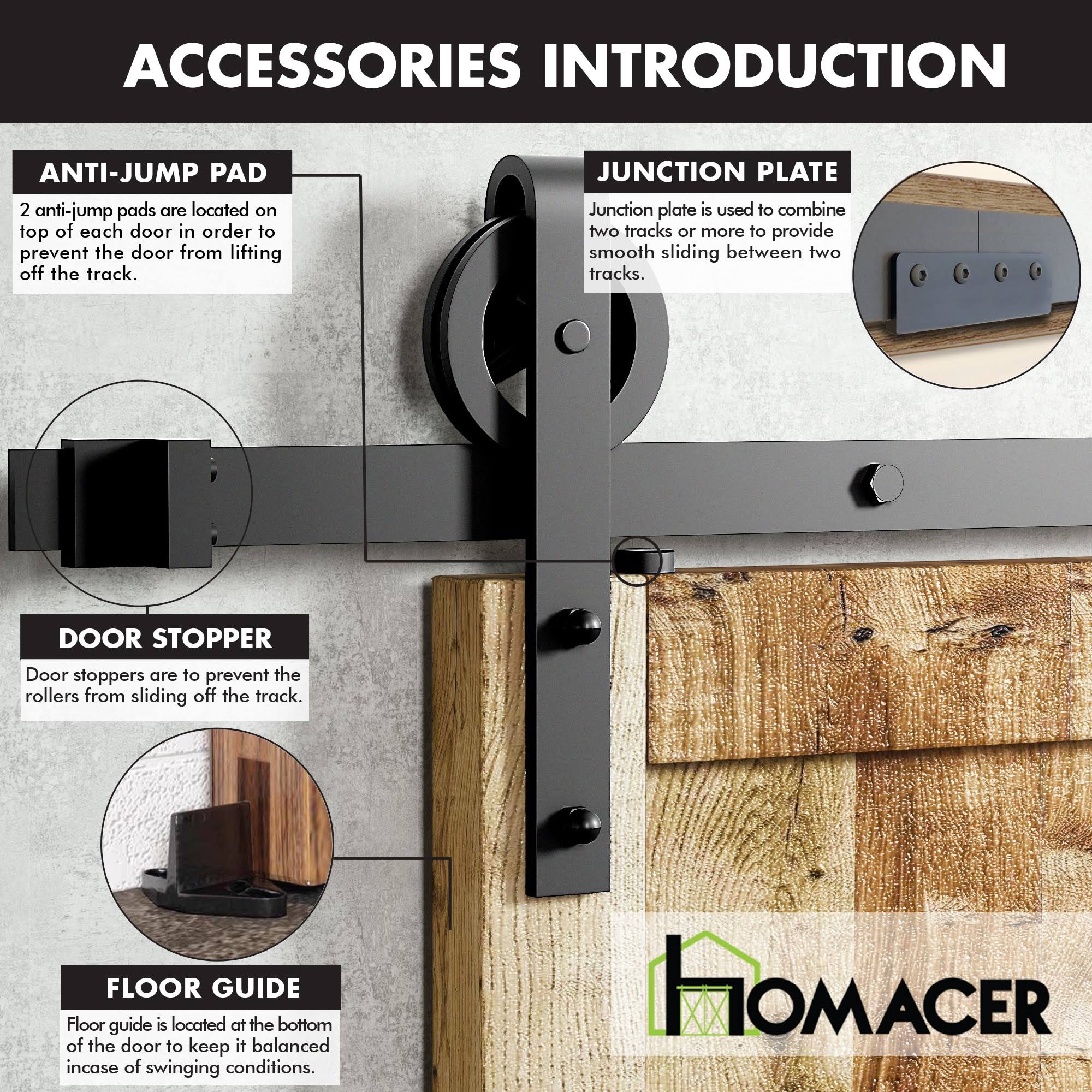 Barn Standard Double Door Hardware Kit Homacer Track Length: 60 in.