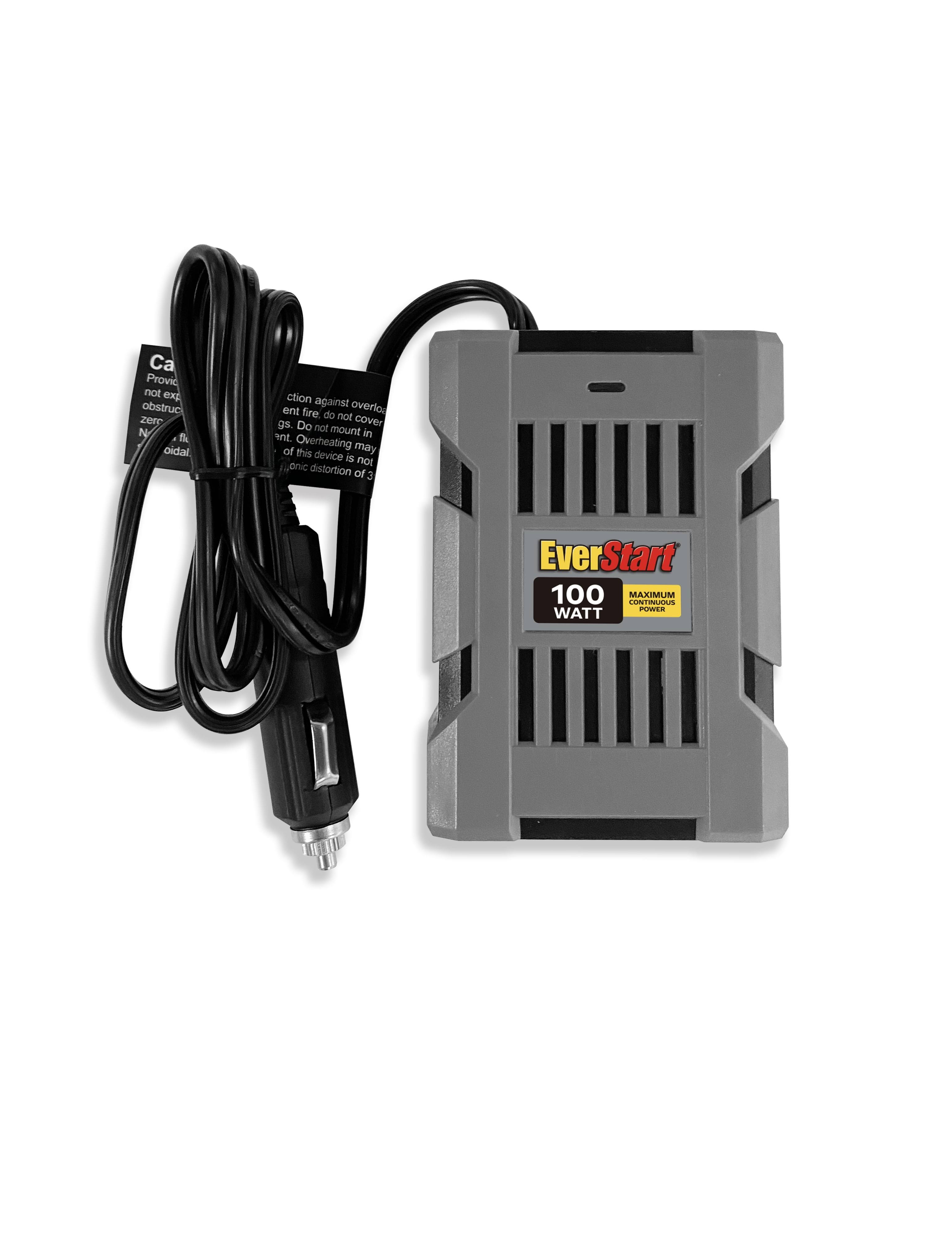 Everstart 100 Watts Vehicle Power Inverter Converter 12V DC to 110V AC, Size: One size, Black