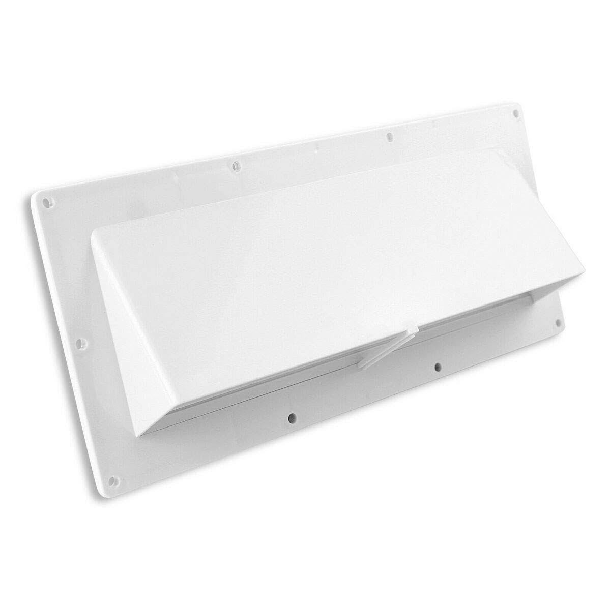Mobile Home/RV CW White Exterior Sidewall Range Hood Vent with Damper