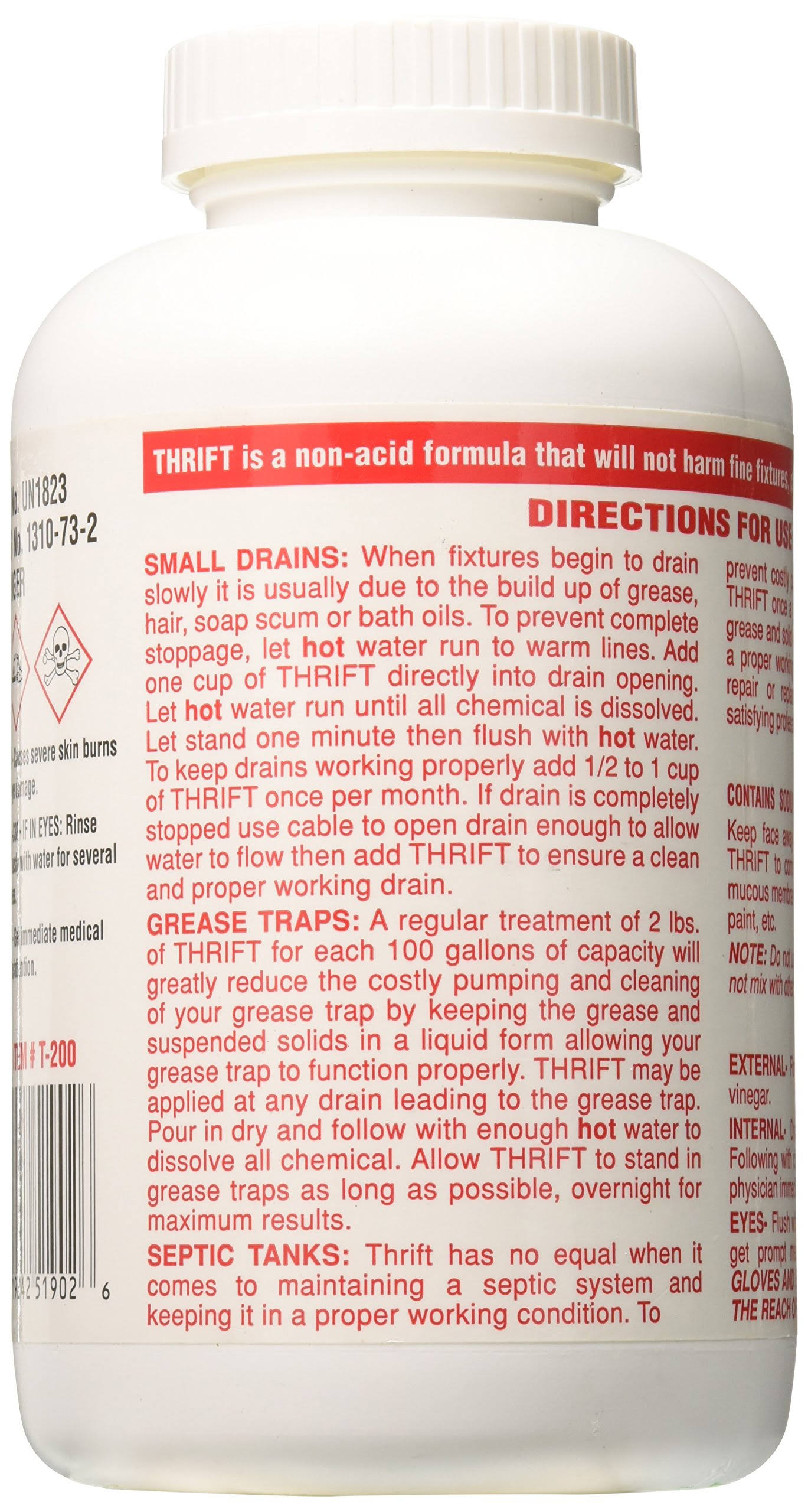Thrift Marketing T-200 Drain Cleaner 2 lbs