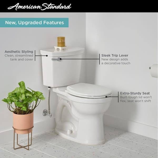 American Standard Champion Tall Height 2-Piece High-Efficiency 1.28 GPF Single Flush Round Front Toilet in White Seat Included (4-Pack)