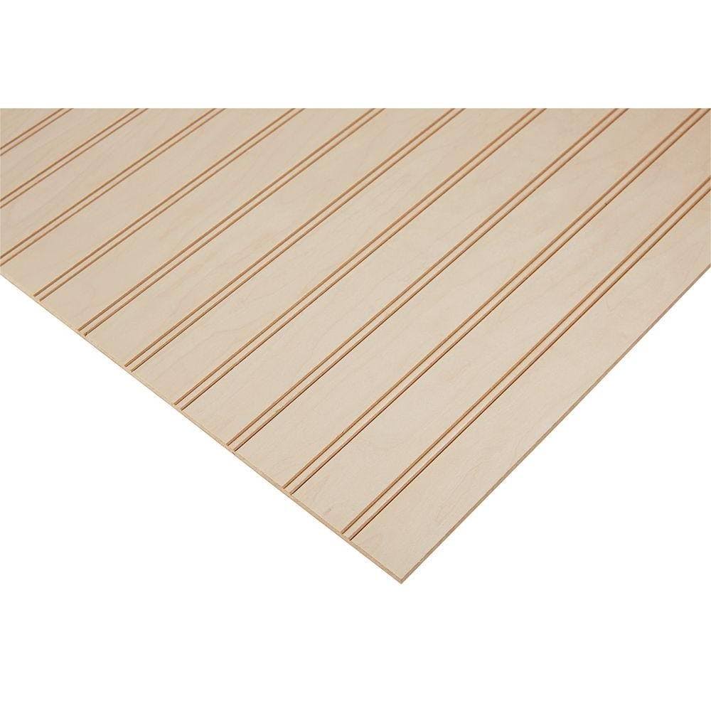 Columbia Forest Products 1/4 in. x 2 ft. x 8 ft. PureBond Maple 1-1/2 in. Beaded Plywood Project Panel 3585