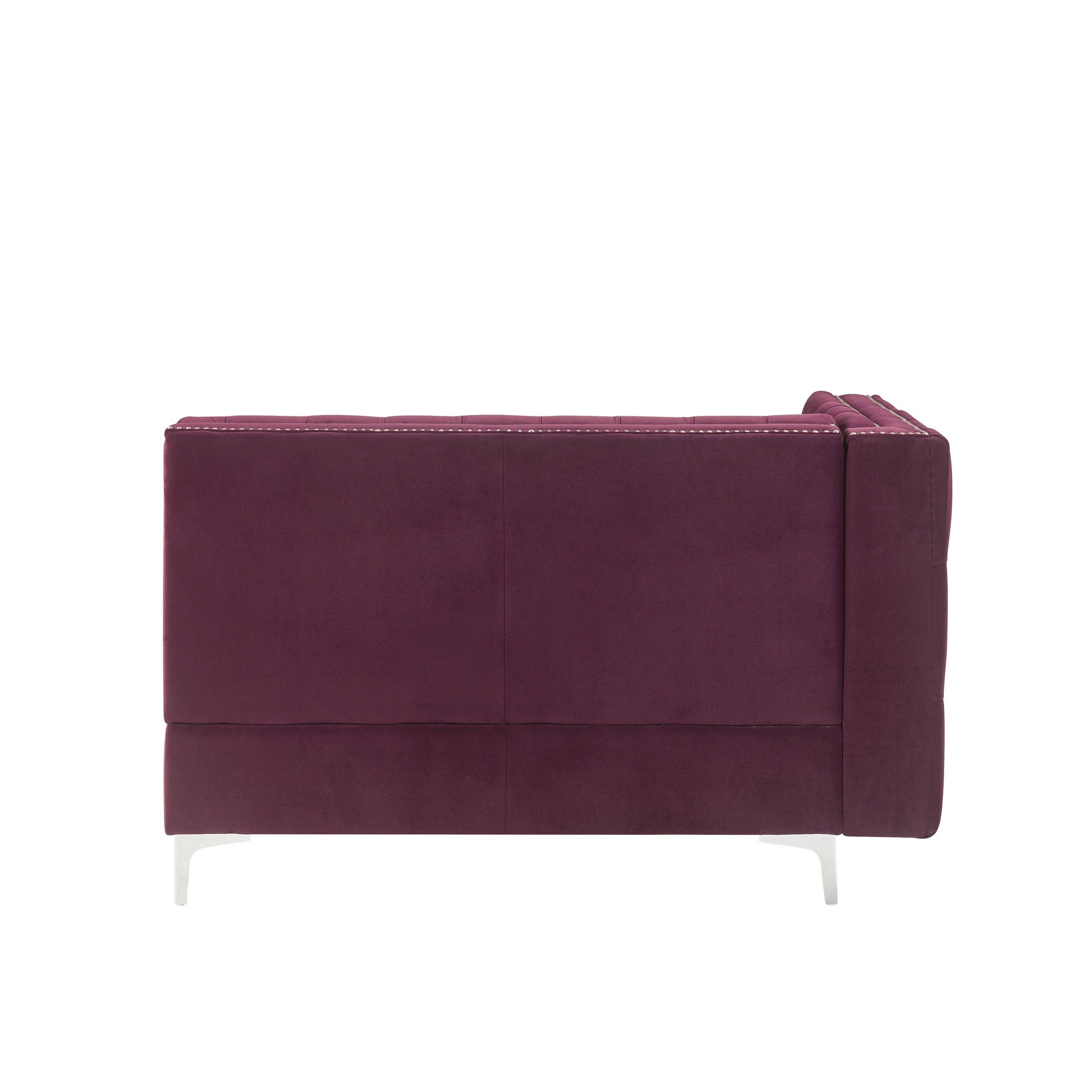 Acme Jaszira Burgundy Velvet Modular- Left Facing & Right Facing Arms