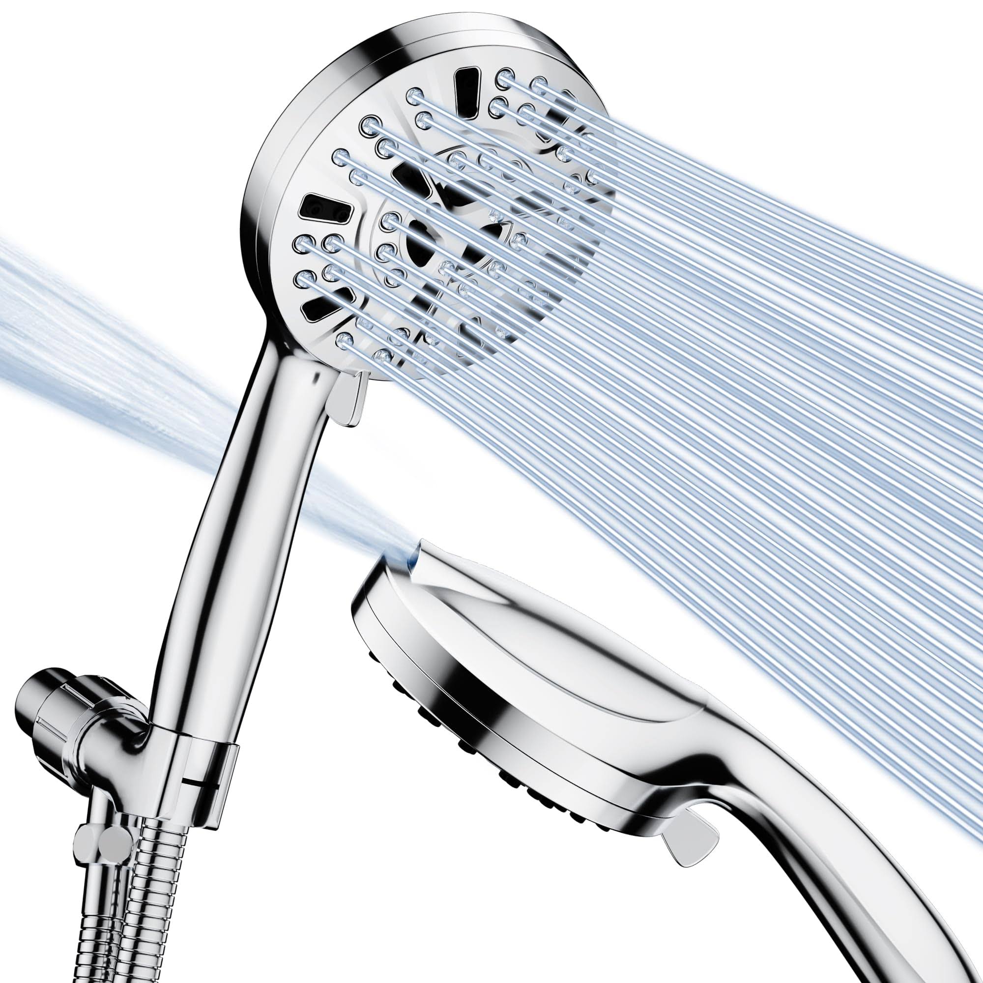 8 Massage Setting & 2 Jet Modes High Pressure Shower Heads, 5.04