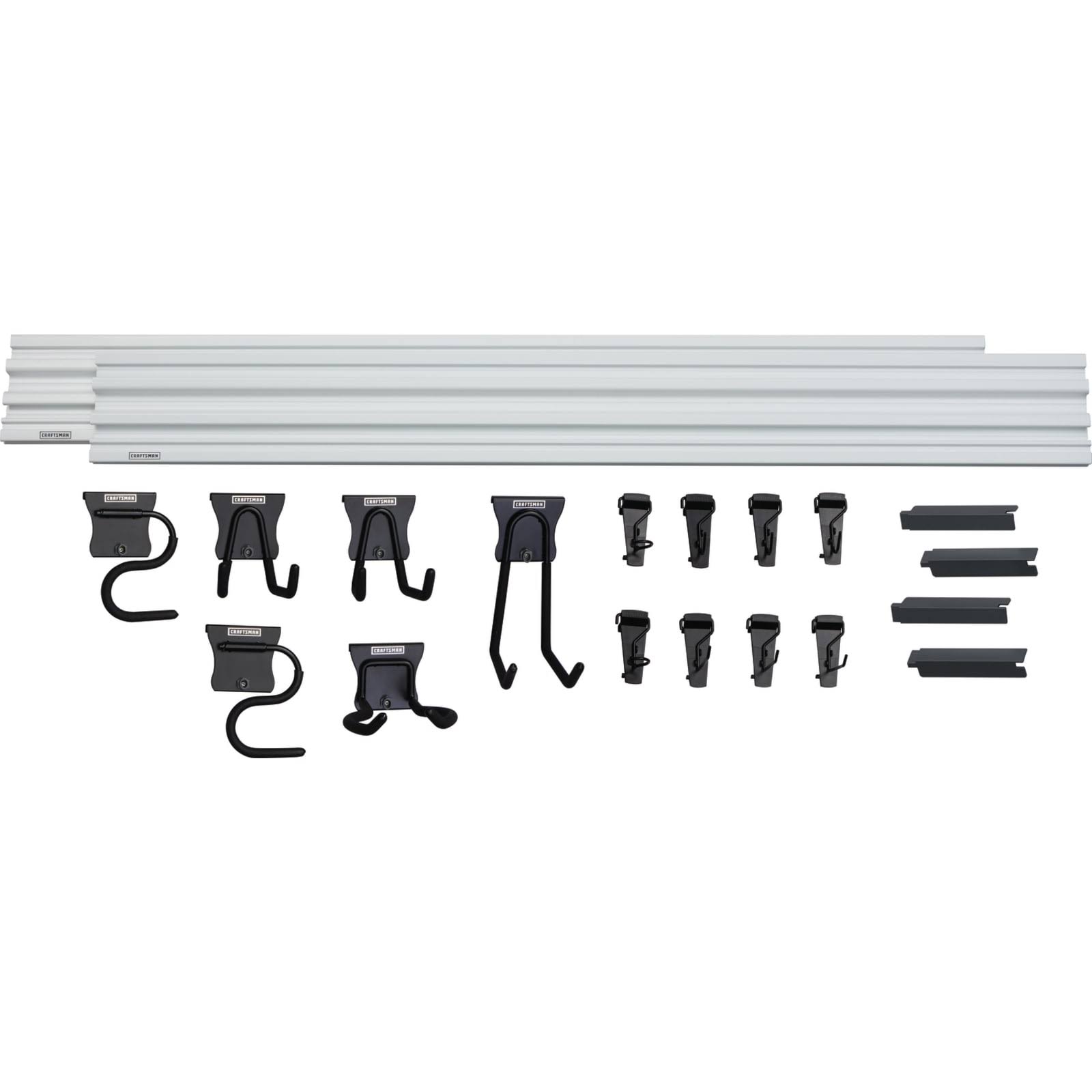 Craftsman Versatrack 20-Piece White and Black Composite Multipurpose Storage Rail System