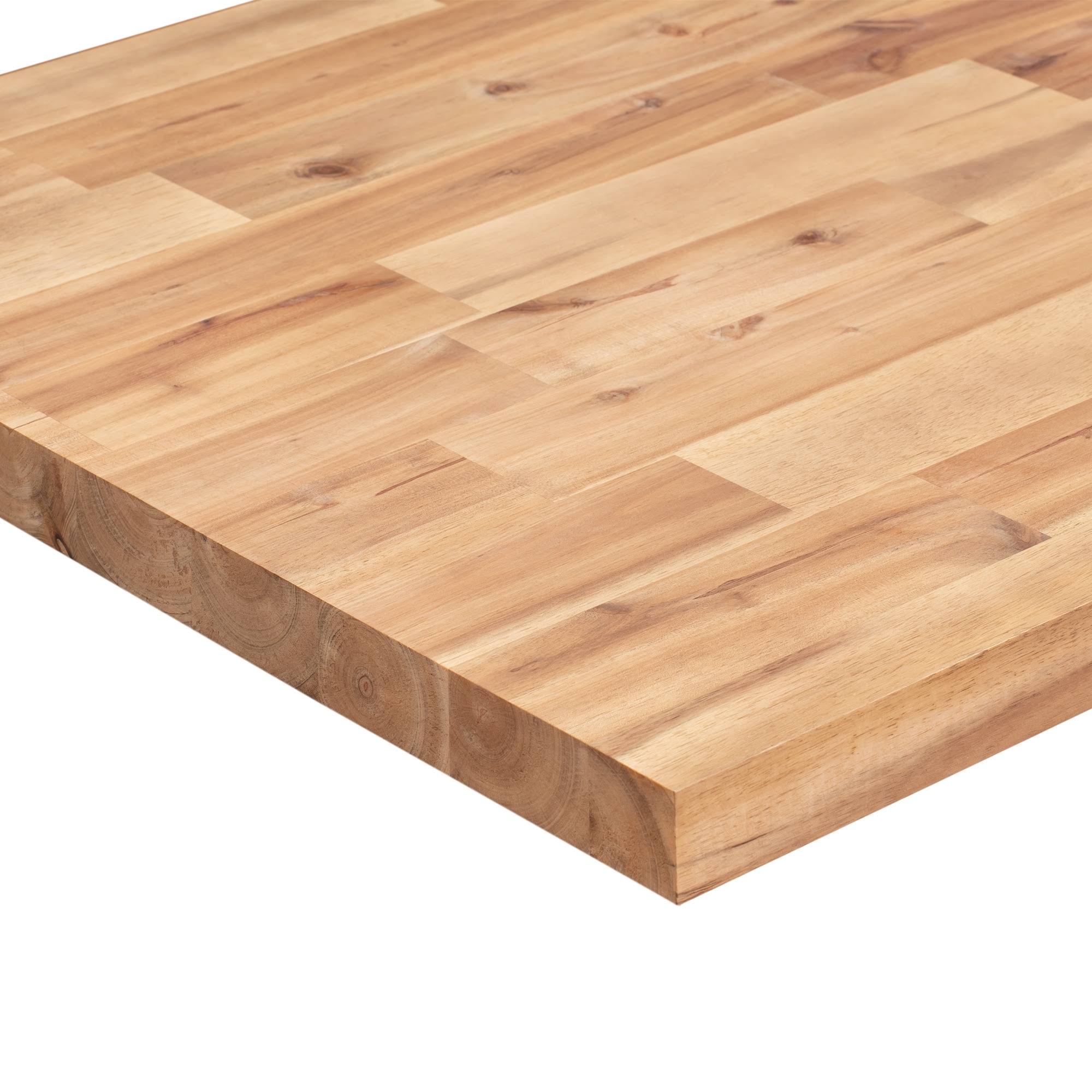 Sparrow Peak Acacia 48-in x 25-in x 1.5-in Honey Stained Straight Butcher Block Acacia Countertop 1525FJACHON-48
