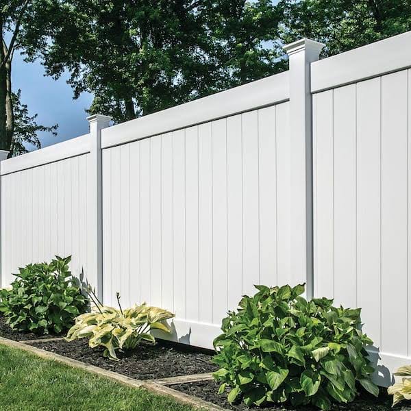 Veranda Linden 6 ft. H x 8 ft. W White Vinyl Privacy Fence Panel Kit