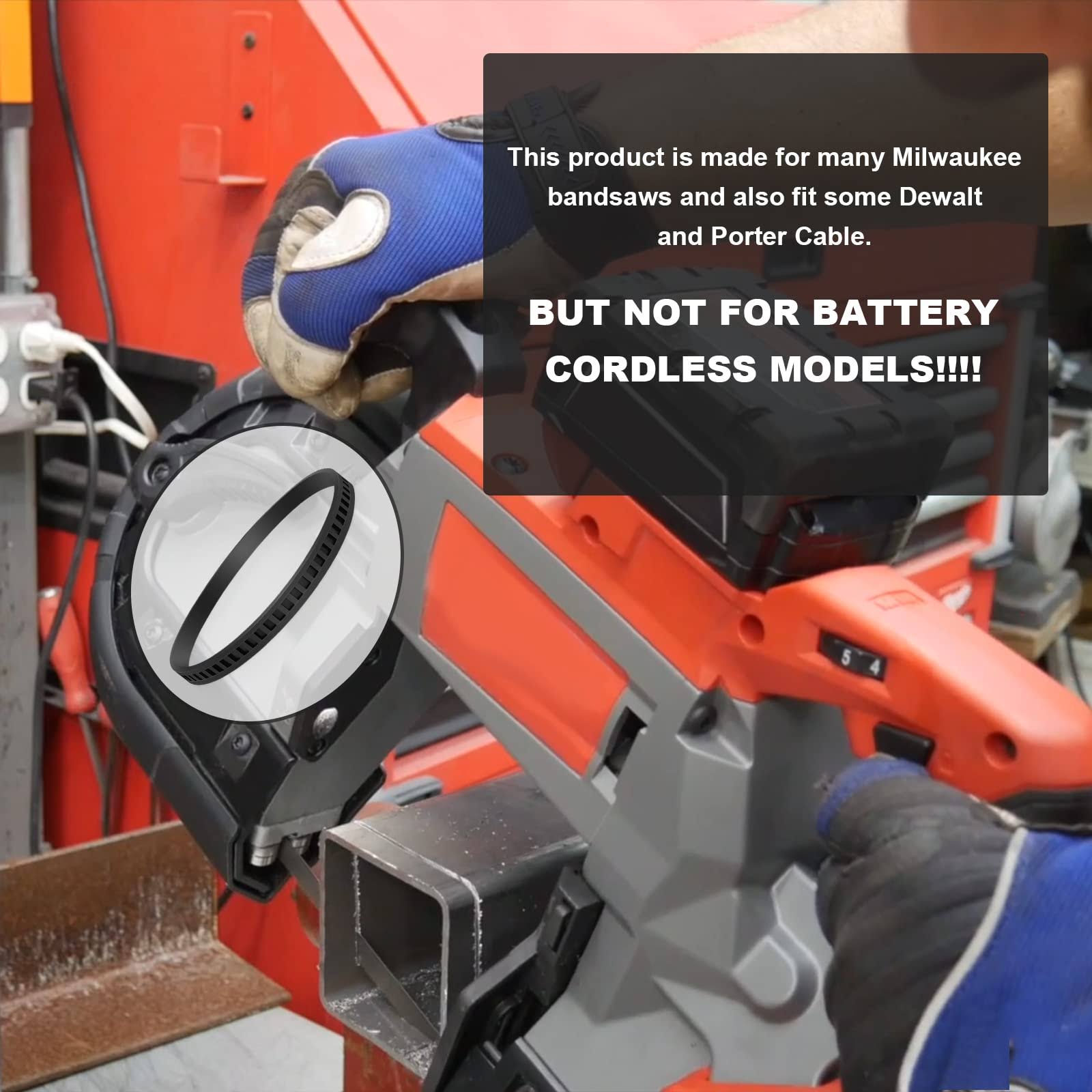 Replacement Milwaukee Pulley Tires 45-69-0010 for Milwaukee Bandsaws Blade AO2807 6238N 6230 6232-6 6225 6238-20 2729-20 (2pack)