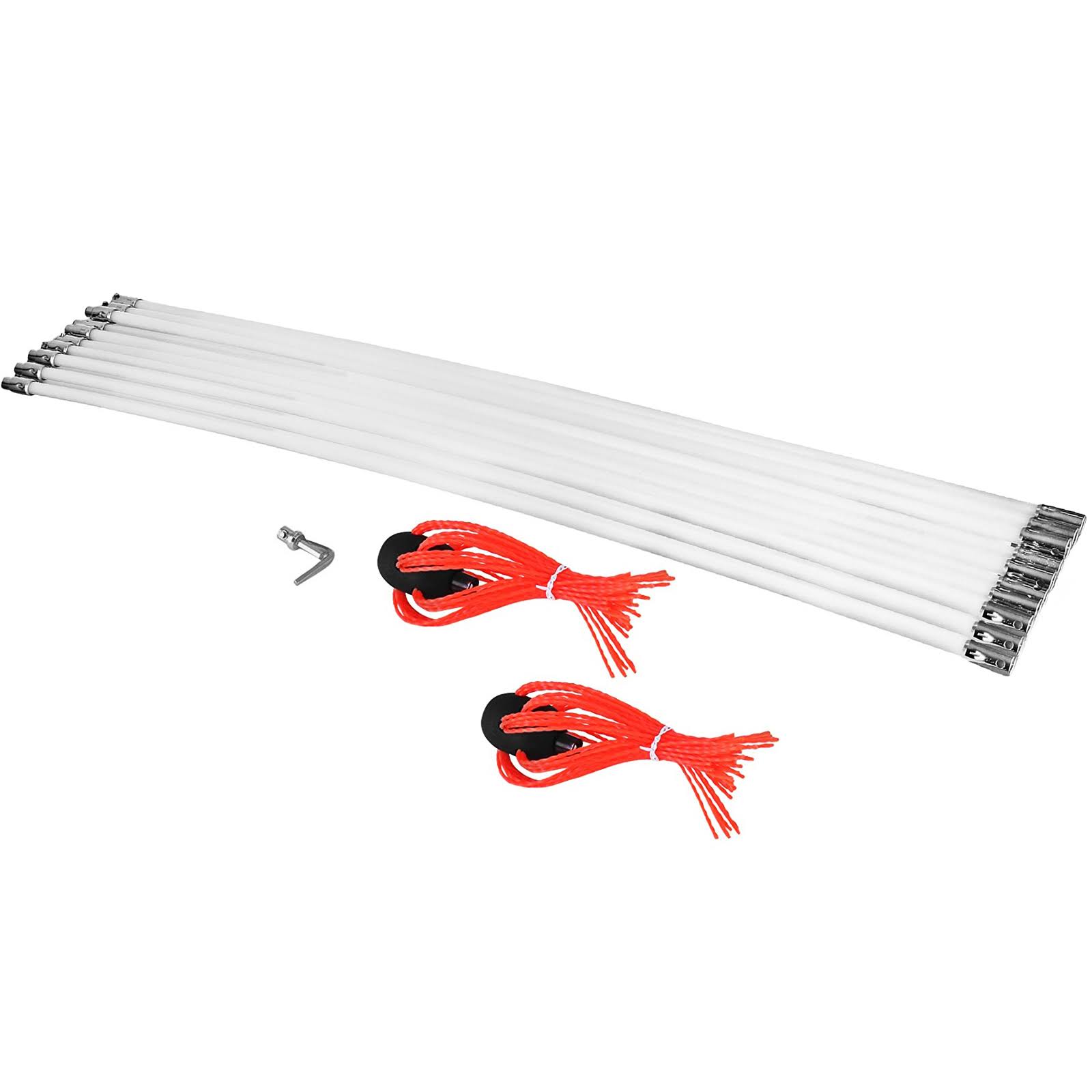 VEVOR Chimney Brush Chimney Sweep Kit 33ft Sweeping Cleaning Tool 10 Rods+extra Head