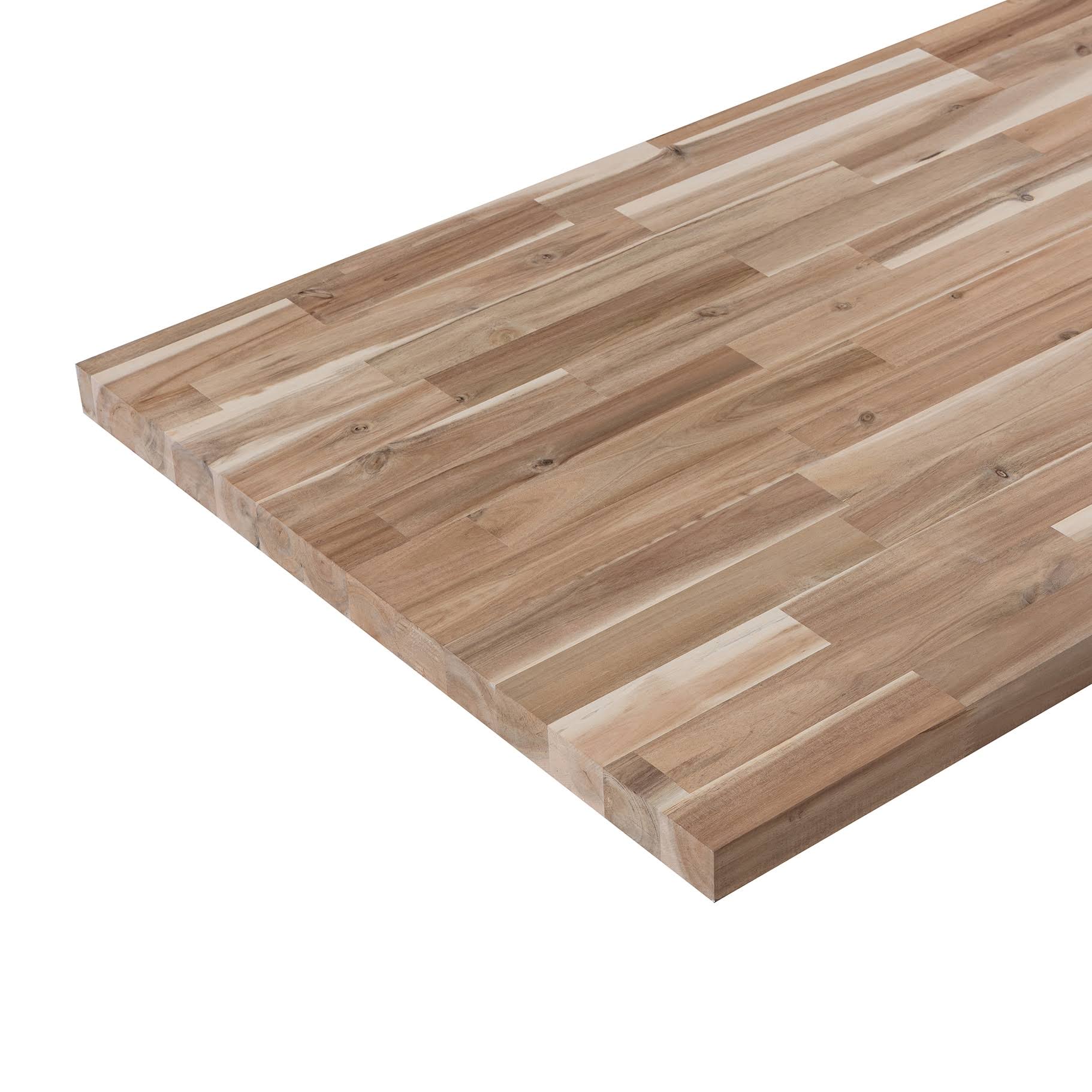 Allen + Roth 72-in x 39-in x 1.5-in Natural Straight Butcher Block Acacia Countertop | ARF1539FJACA-72