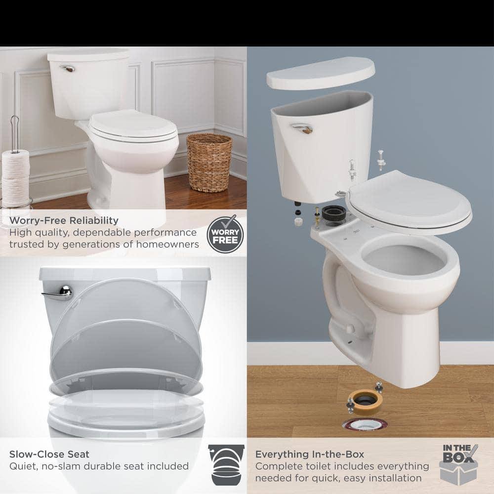 American Standard Reliant 2-Piece 1.28 GPF Single Flush Chair Height Elongated Toilet in White, Seat Not Included