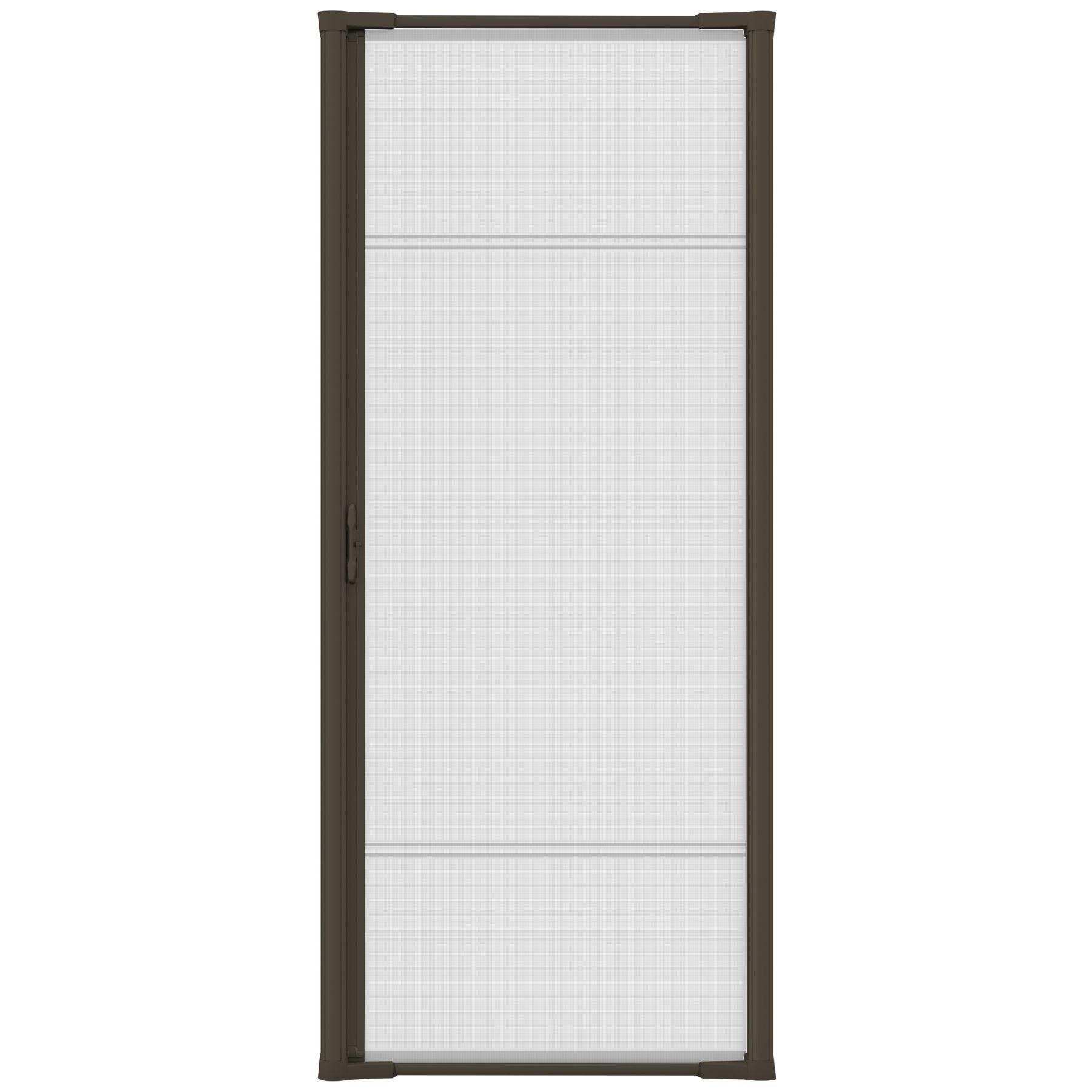 Cool Retractable Screen- Single Standard Height (FOR 6'8 inch Tall doors) with Brown Frame- Fits openings 32 inch-36 inch W x 80 inch-81 inch H