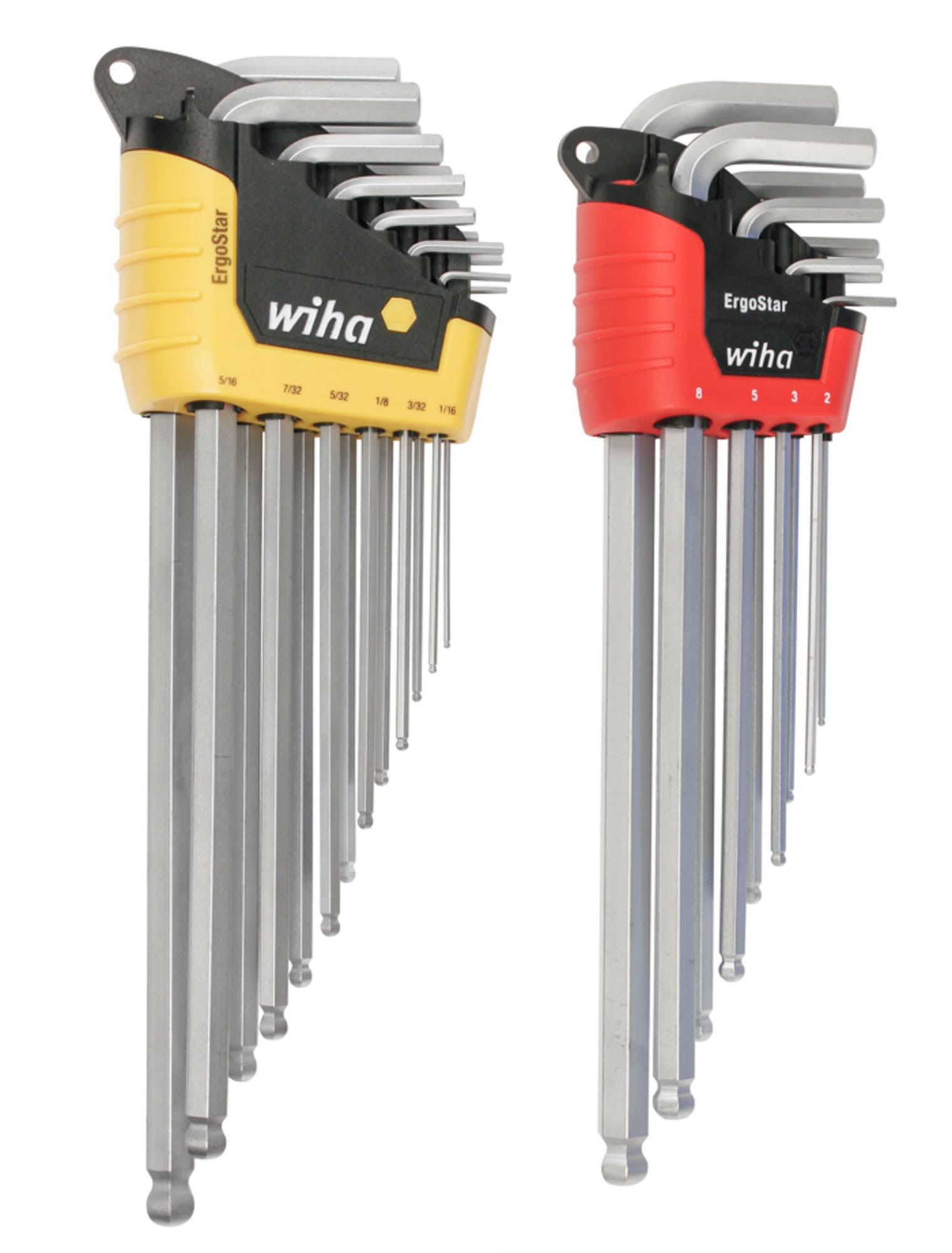 Wiha 66982 ErgoStar Ball End Hex L-Key Inch/Metric 22 Piece Set