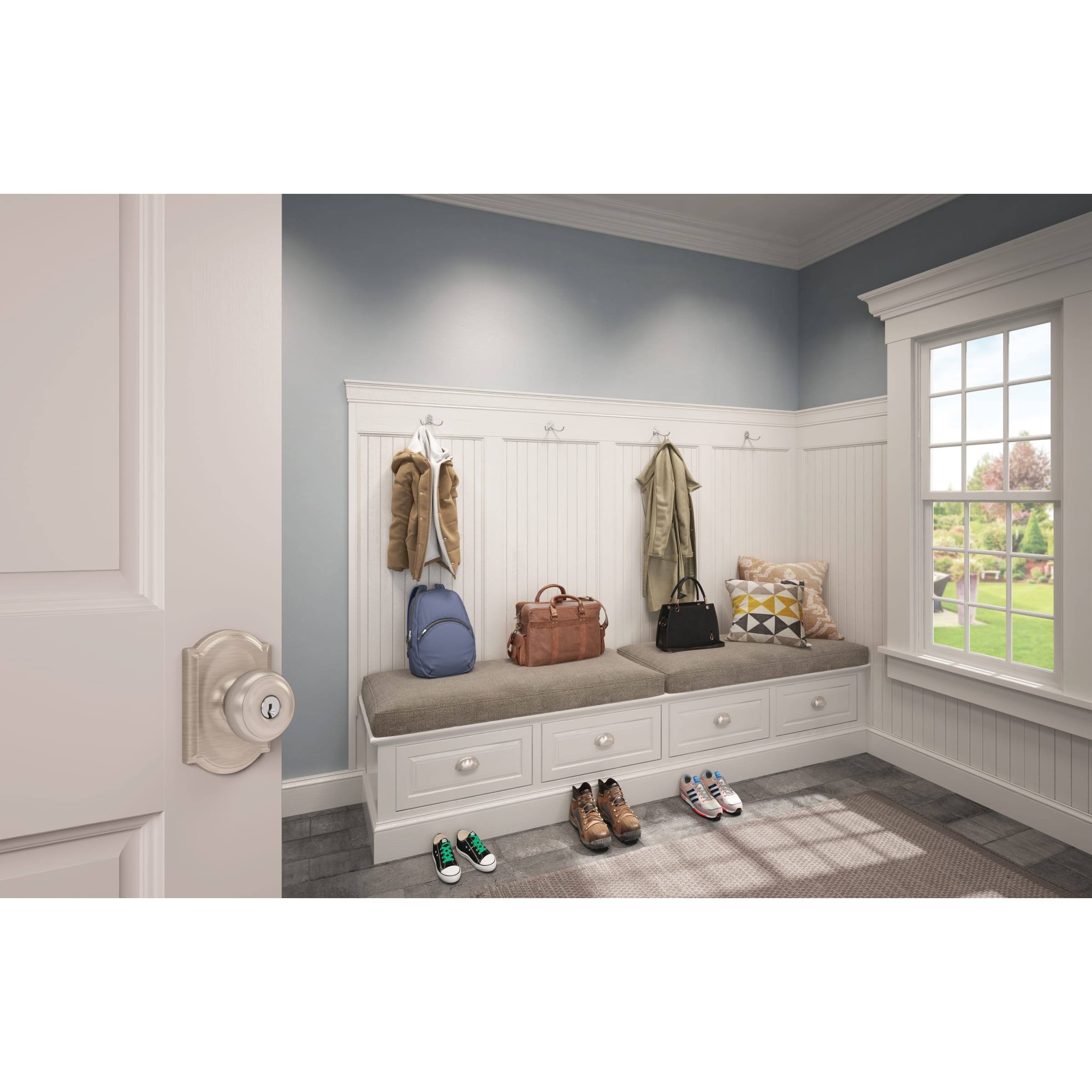 Schlage F51-GEO-CAM Aged Bronze Georgian Keyed Entry Panic Proof Door Knob Set