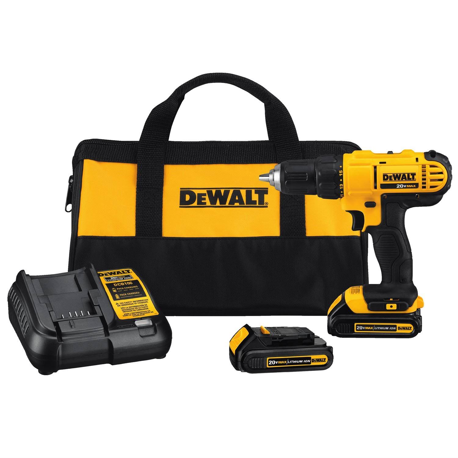 DeWalt DCD771C2 Max Li-ion Compact Drill and Driver Kit, 20 V