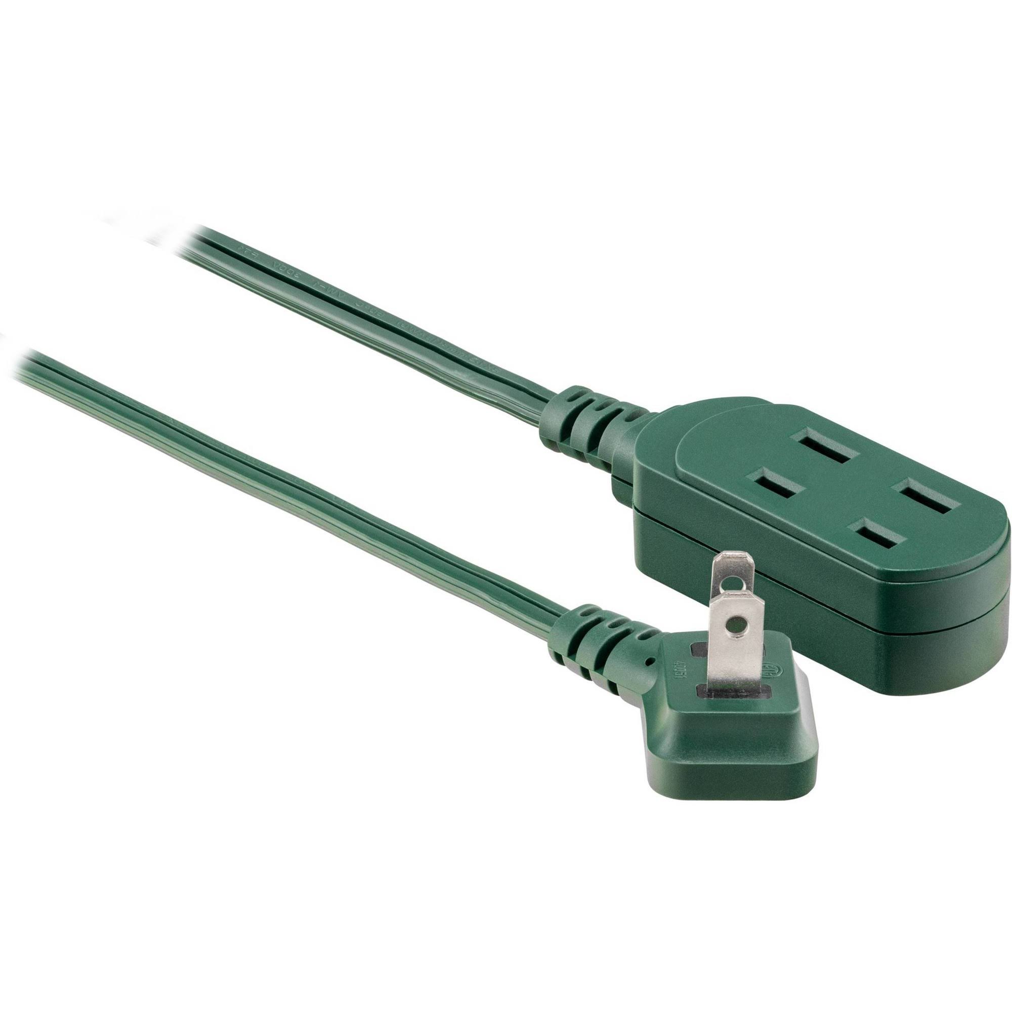 Philips 3-Outlet Polarized Extension Cord- Indoor, Green, 6 ft