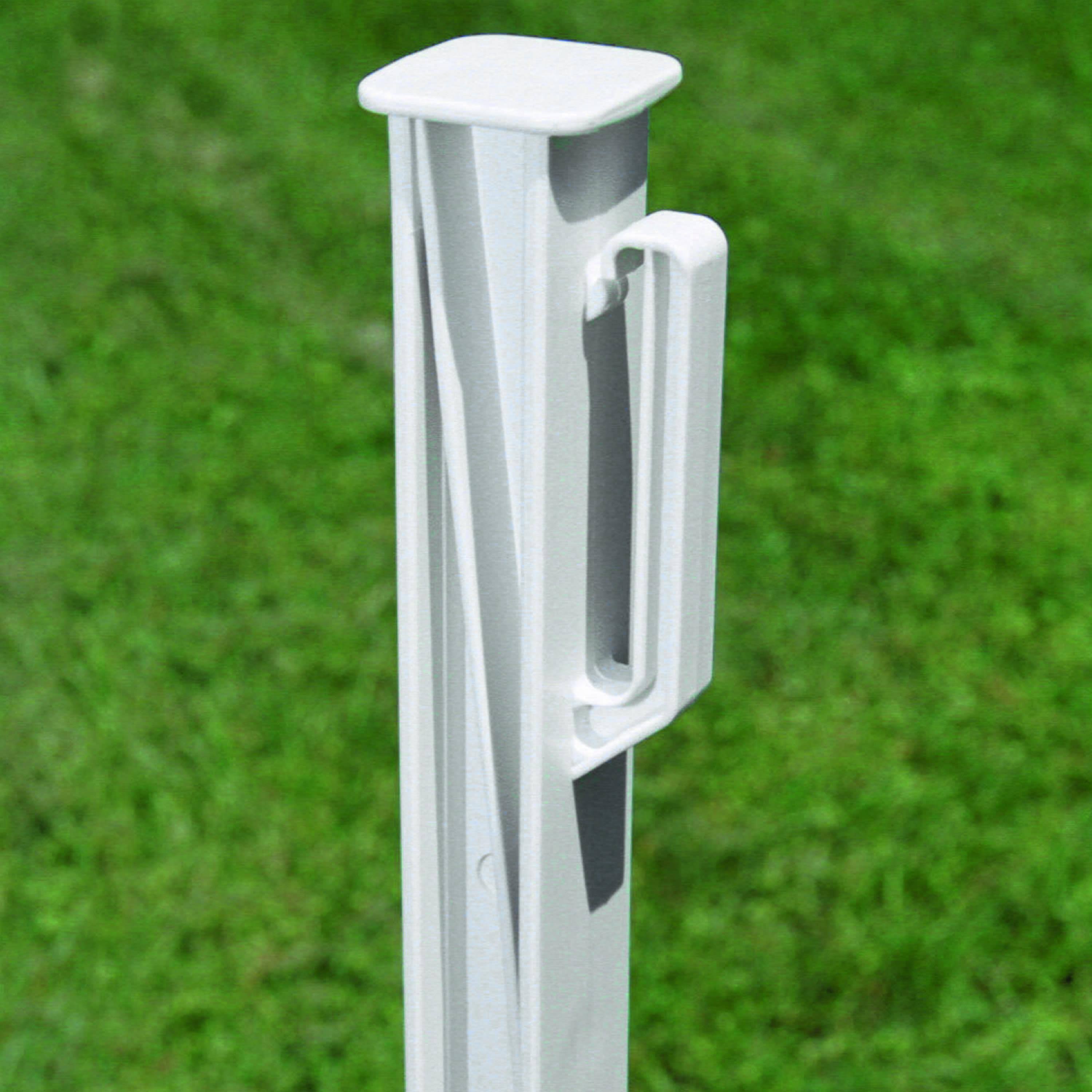 4 ft White Step-In Fence Post
