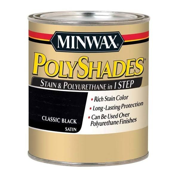 Minwax PolyShades Classic Black, Satin, 1-qt