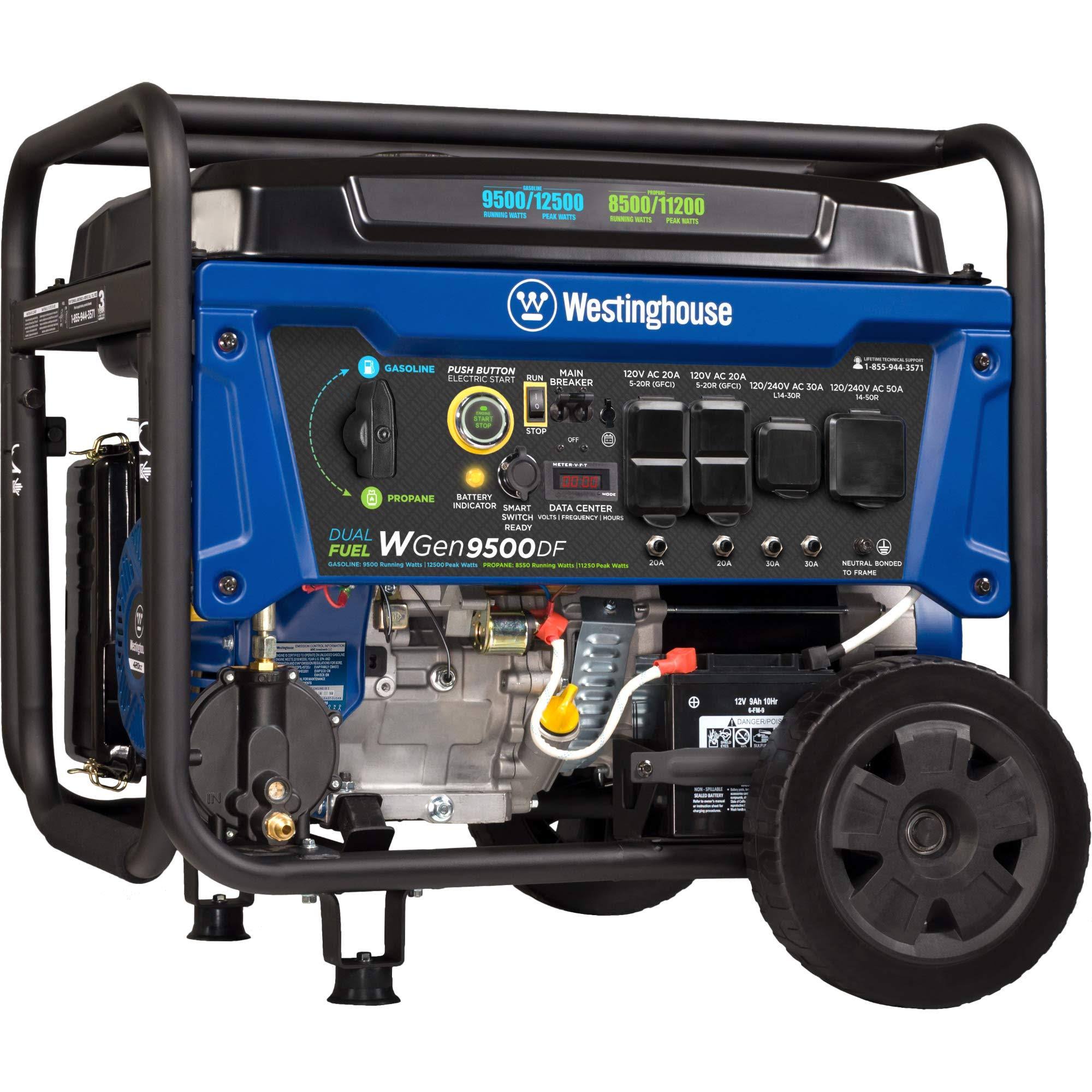 Westinghouse WGen9500DF Dual Fuel Portable Generator-9500