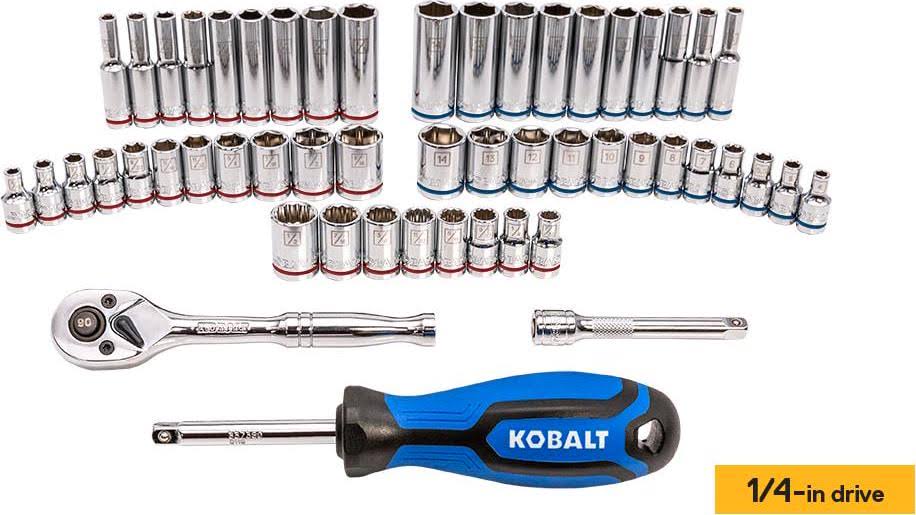 Kobalt 227-Piece Standard (SAE) and Metric Combination Polished Chrome Mechanics Tool Set