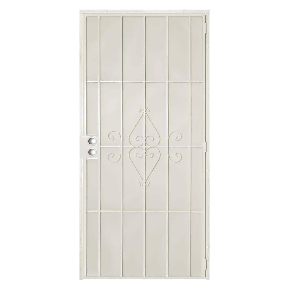 Titan 36 in. x 80 in. Su Casa Navajo White Surface Mount Outswing Steel Security Door with Expanded Metal Screen