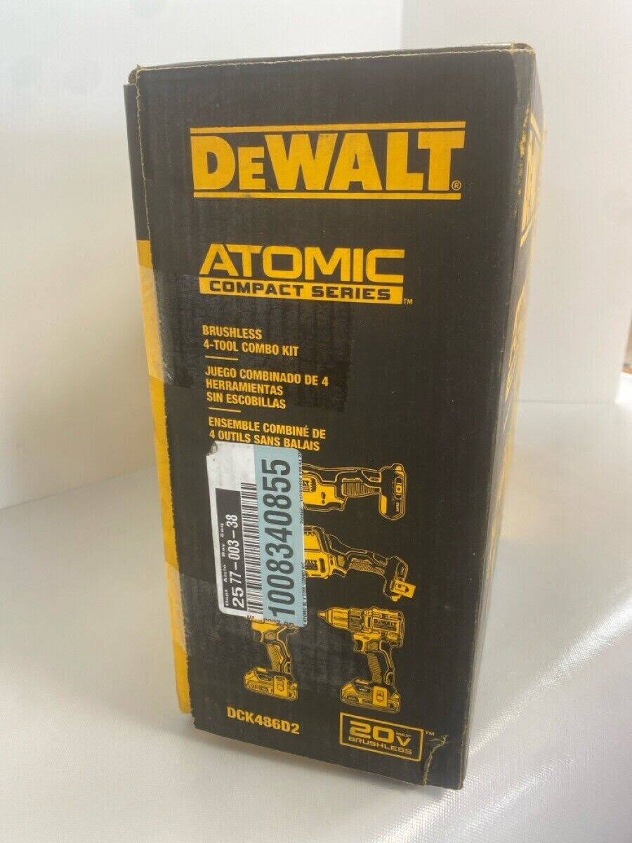 DeWalt Atomic 20V Max Brushless Cordless 4-Tool Combo Kit DCK486D2