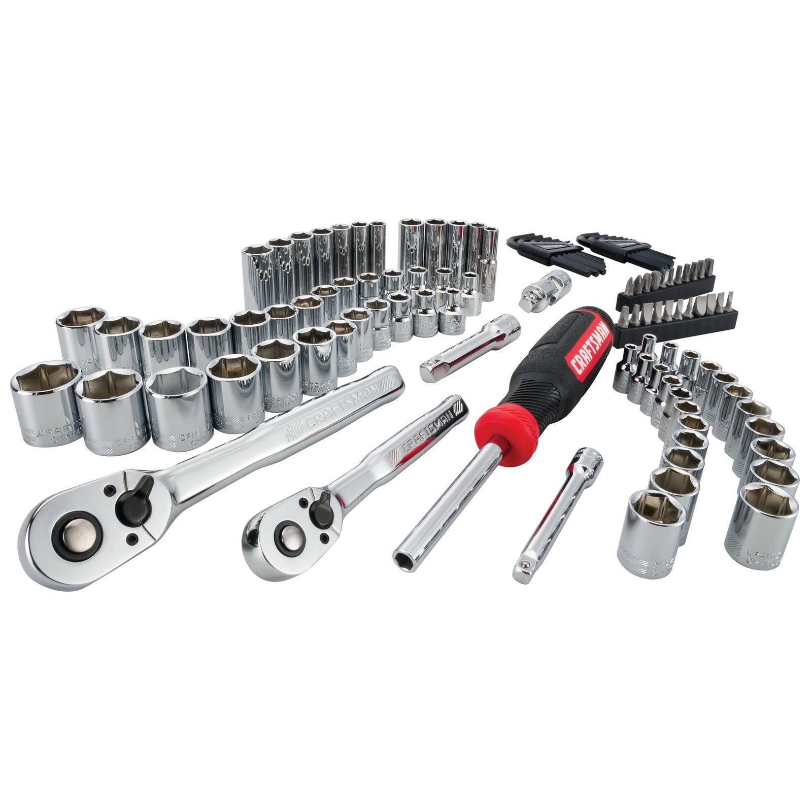 Craftsman 1/4 and 3/8 in. Drive Metric and SAE 6 and 12 Point Mechanic's Tool Set 104 PC