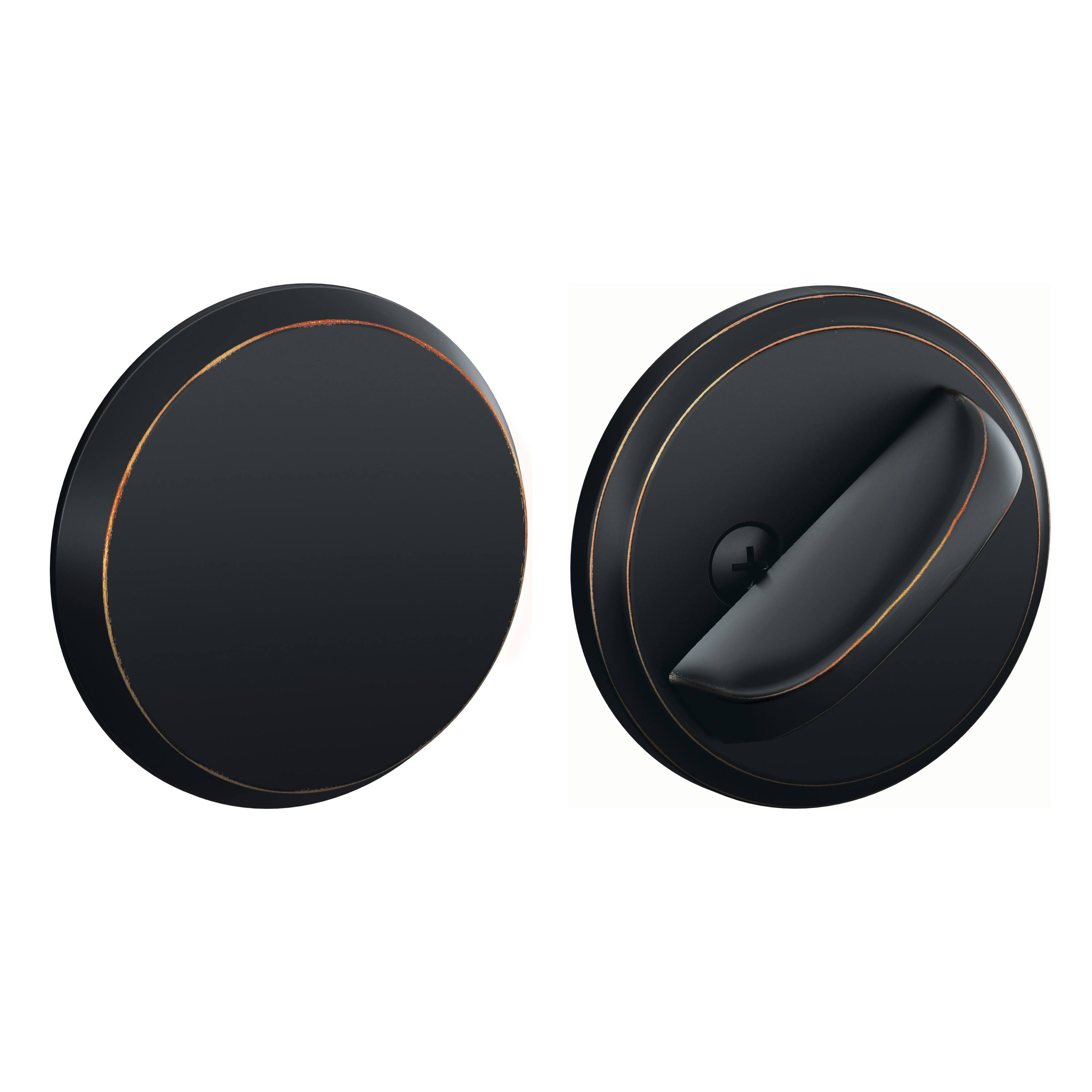 Schlage One-Sided Deadbolt Thumbturn with Exterior Plate, Bronze