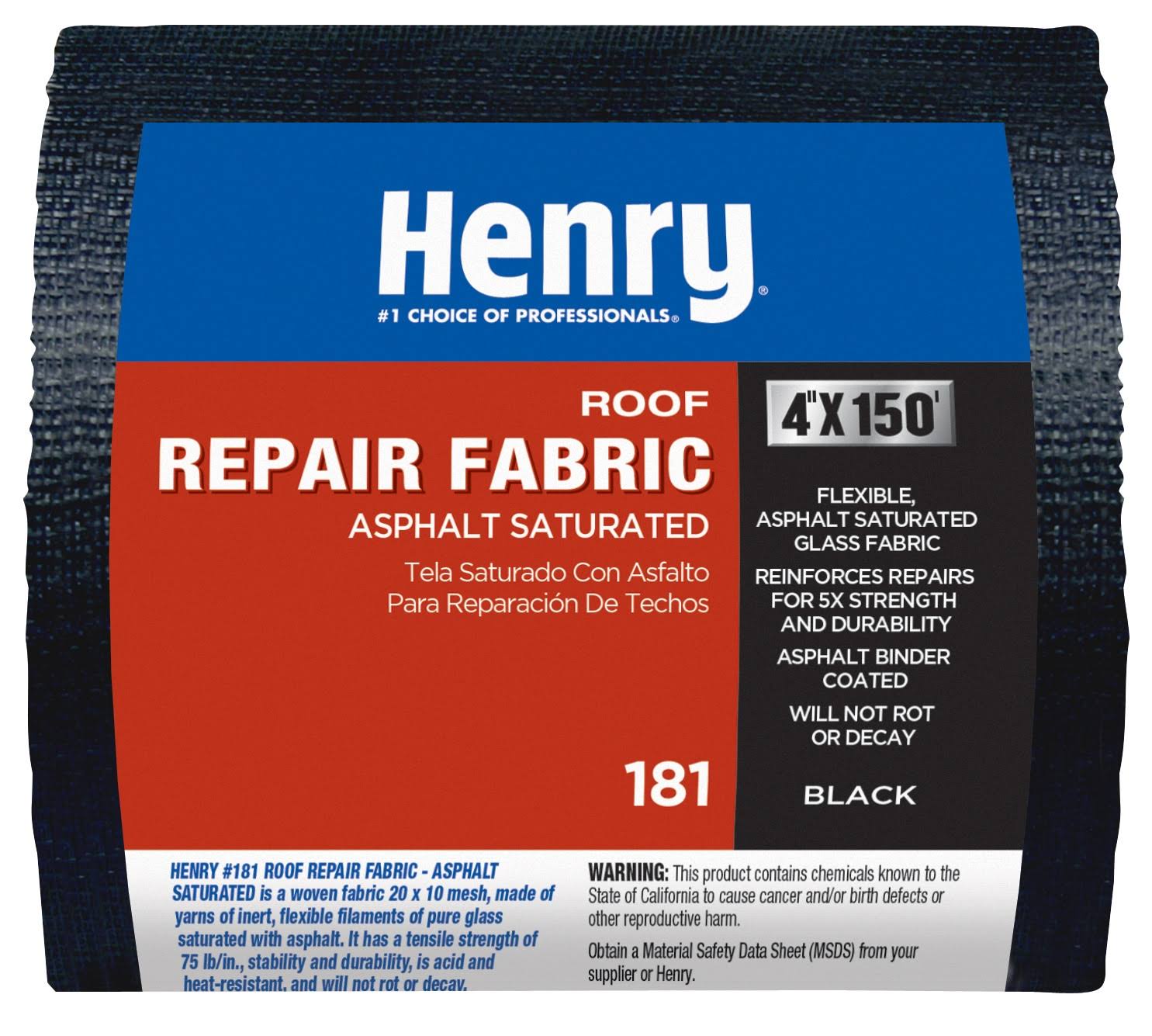 Henry HE181195 Roof Patch Fabric Black
