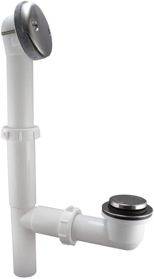 Keeney K63WDSBN 1-1/2-in Brushed Nickel Foot Lock with Plastic Pipe Bath Drain Kit