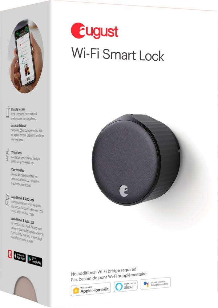 August Matte Black Wi-Fi Smart Lock