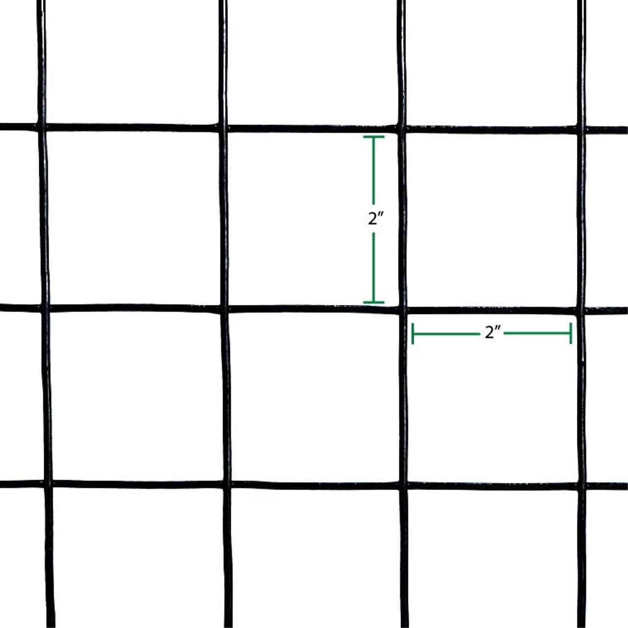 6' x 100' Welded Wire Dog Fence-14 Ga. Galvanized Steel Core; 12 GA After Black PVC-Coating, 2