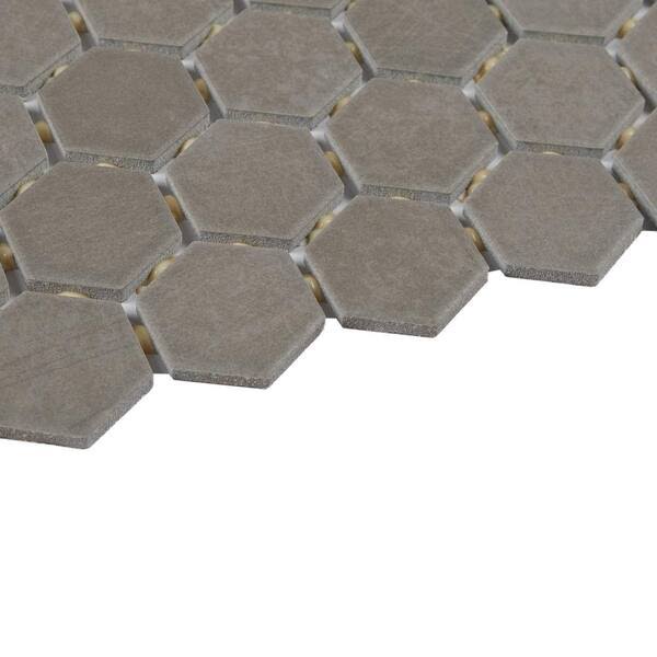 Marazzi Moroccan Concrete Gray 11 in. x 10 in. Glazed Ceramic Hexagon Mosaic Tile (0.81 Sq. ft./Each)