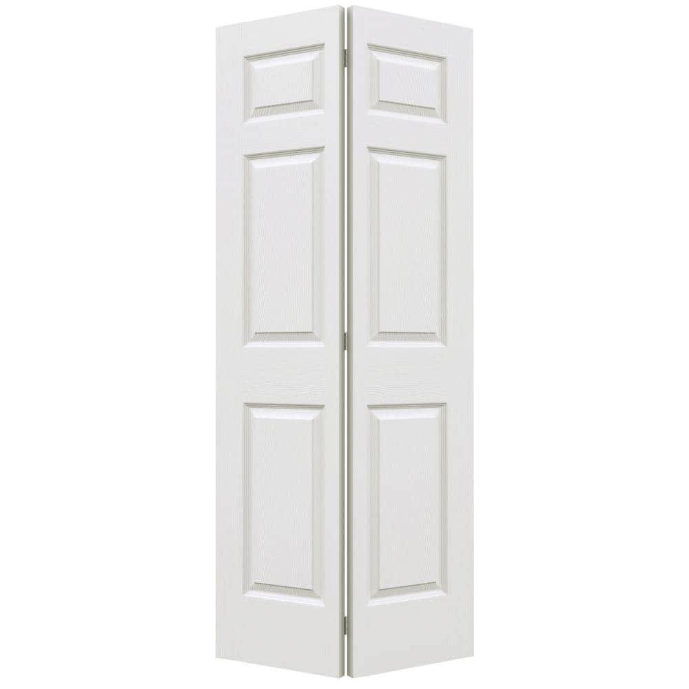 JELD-WEN 36 in. x 80 in. Colonist Primed Textured Molded Composite MDF Closet Bi-Fold Doo