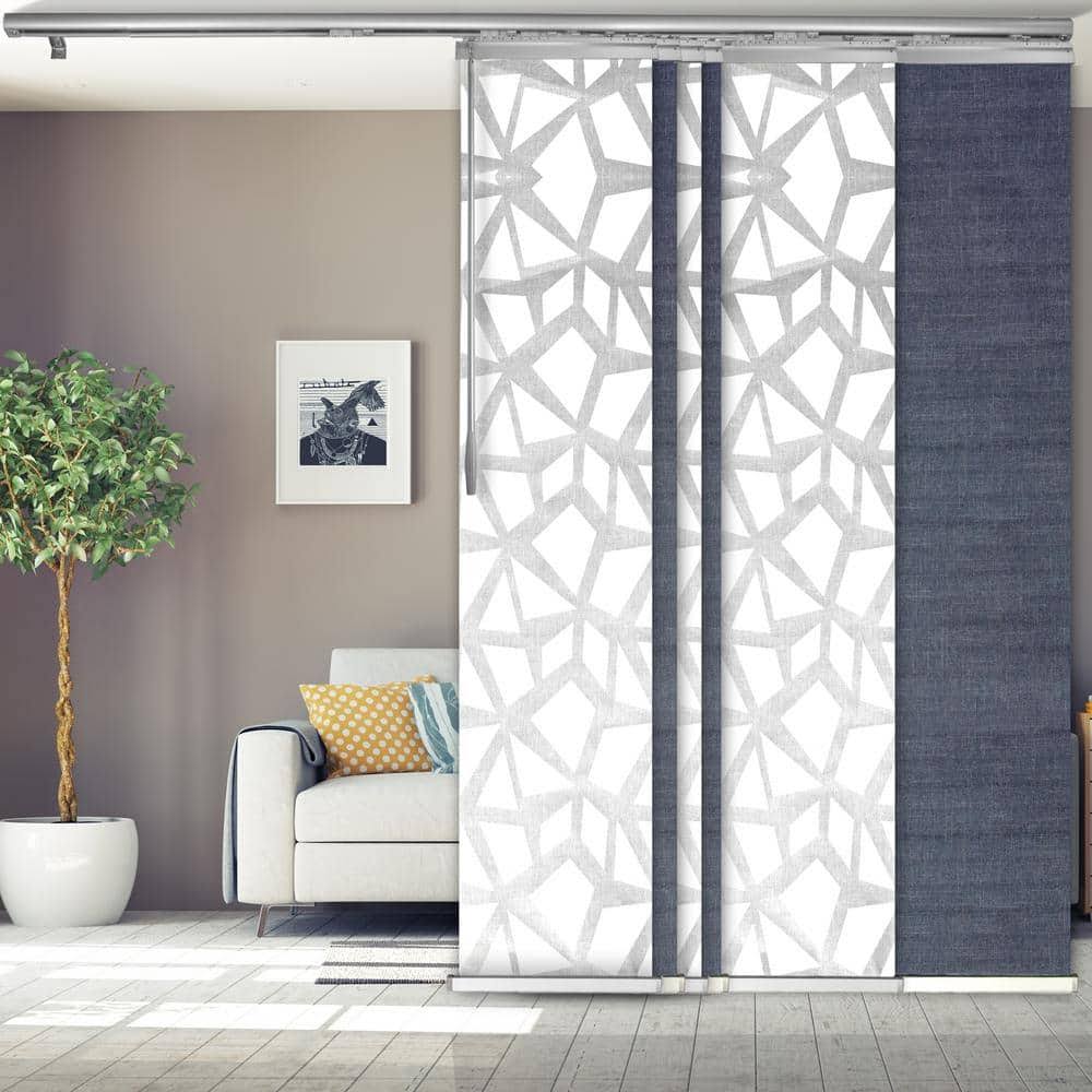 EMOH Blue Glacier Adjustable Sliding Single Rail Track with 23.5 in. Slates, Extendable 98 to 130