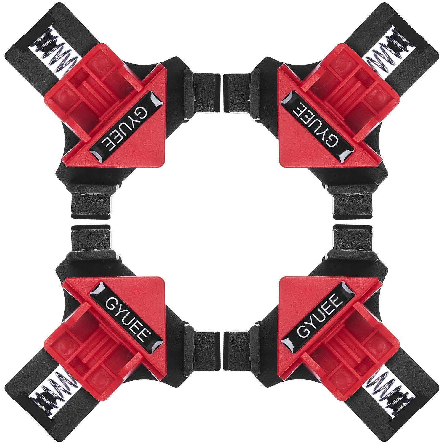 90 Degree Angle Clamps, Woodworking Corner Clip, Right Angle Clip Fixer, Set of 4 Clamp Tool with Adjustable Hand Tools (red4)