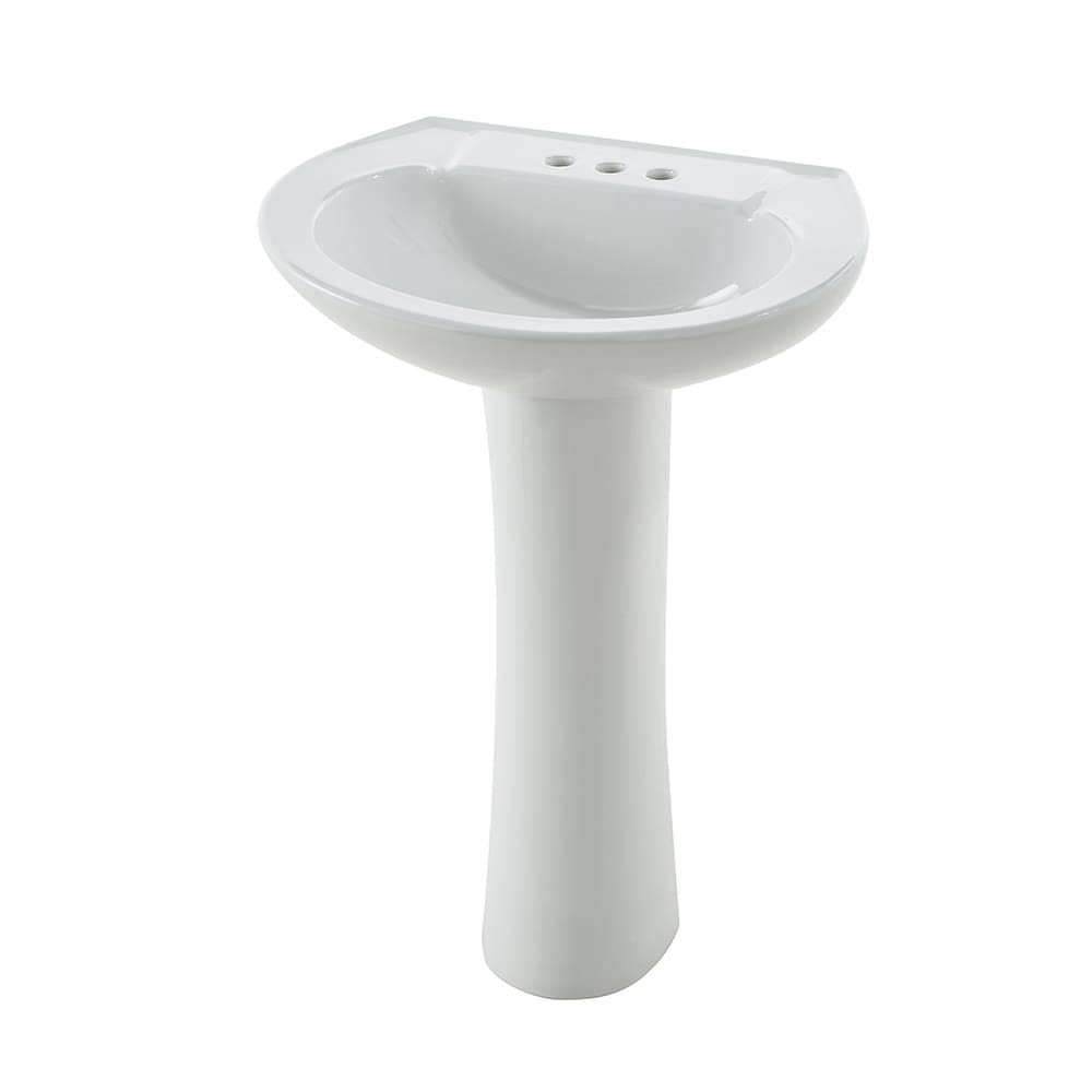 Aquasource 33.66-in H White Vitreous China Pedestal Sink Combo