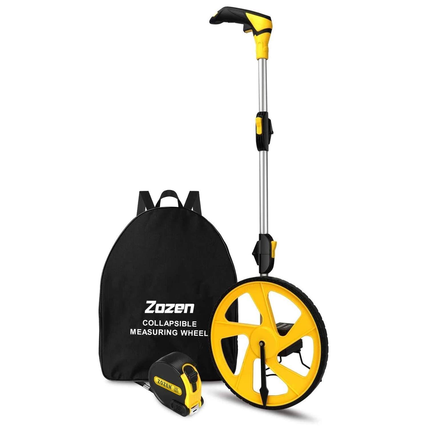 Measuring Wheel Zozen Collapsible with Kickstand and Cloth Carrying Bag Measurement 0-9,999 ft