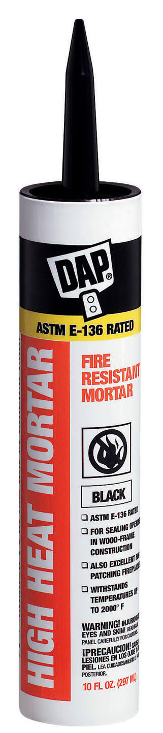 Dap High Heat Mortar Silicate Cement Cartridge, Black- 10 oz