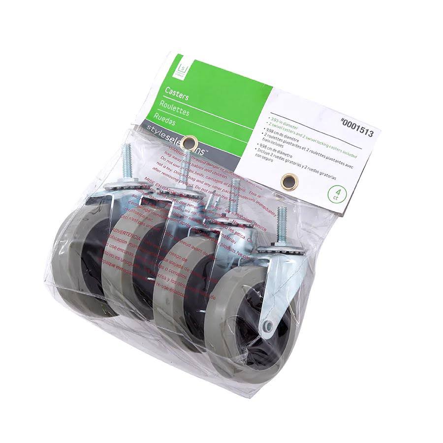 Style Selections 4-Pack 4-in Rubber Swivel Caster LC4RC