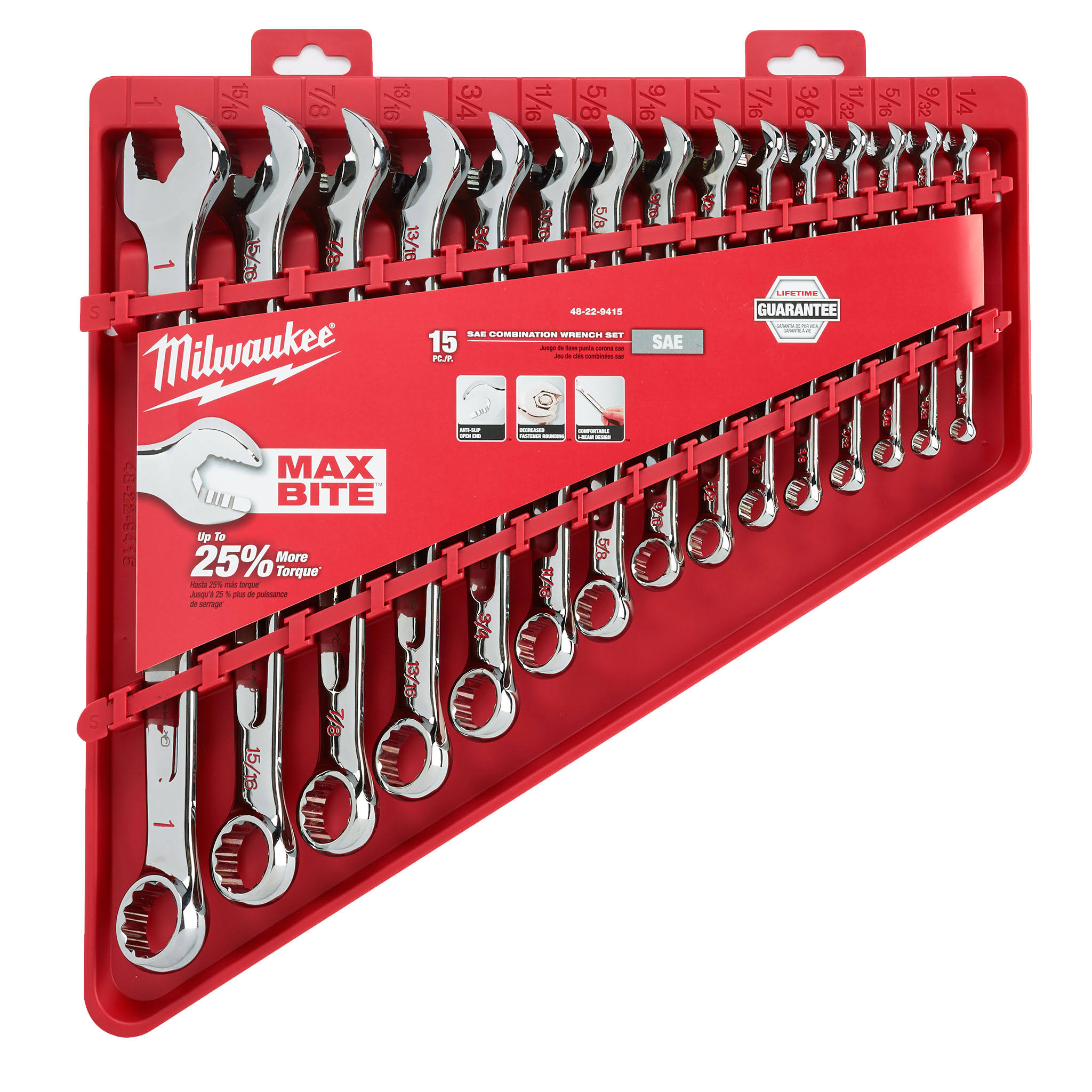 Milwaukee 48-22-9415- 15 Piece Combination Wrench Set SAE