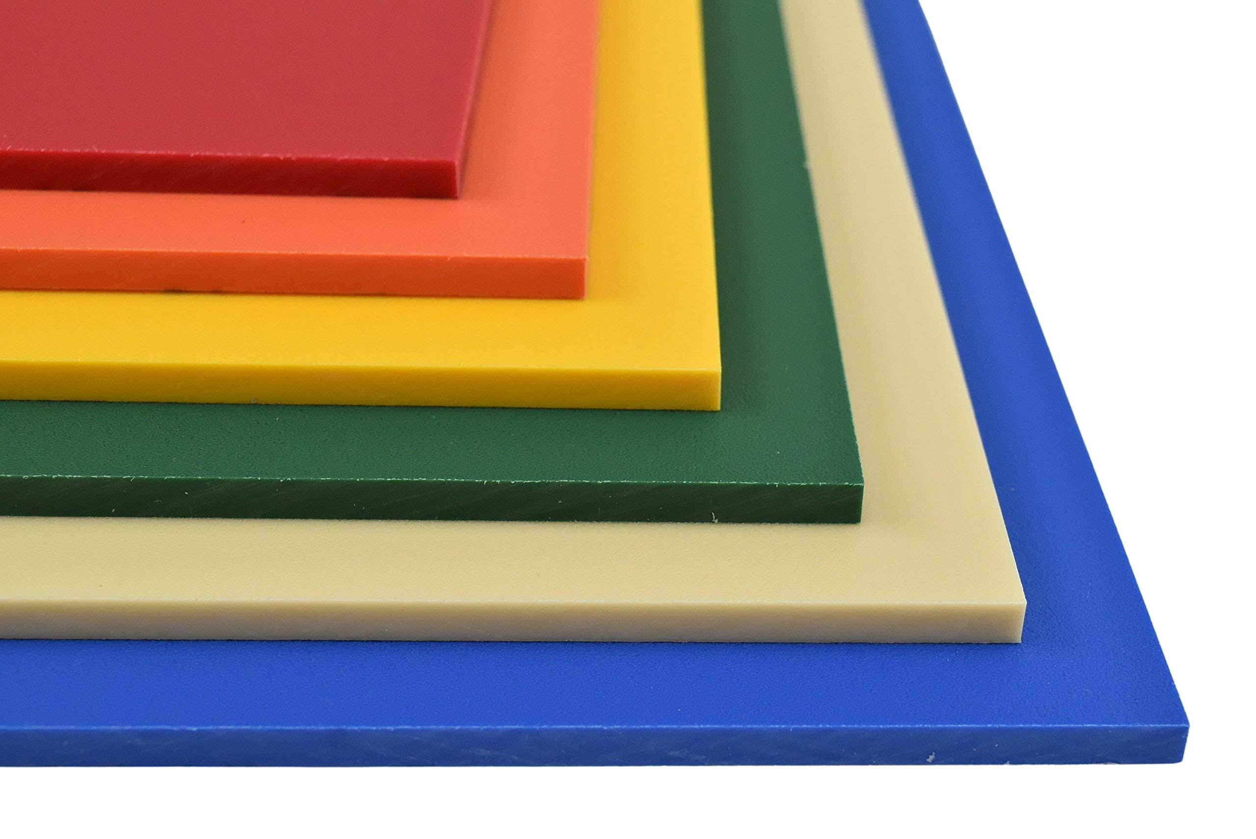 BuyPlastic Red King ColorBoard Plastic Sheet 1/2 inch x 12 inch x 24 inch, Colored HDPE Board, High Density Polyethylene Panel, Size: 12 x 24