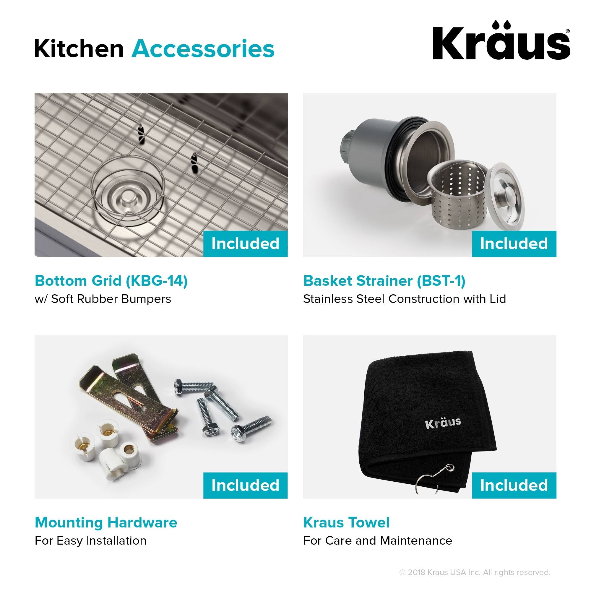Kraus Stainless Steel Single Bowl Undermount Kitchen Sink