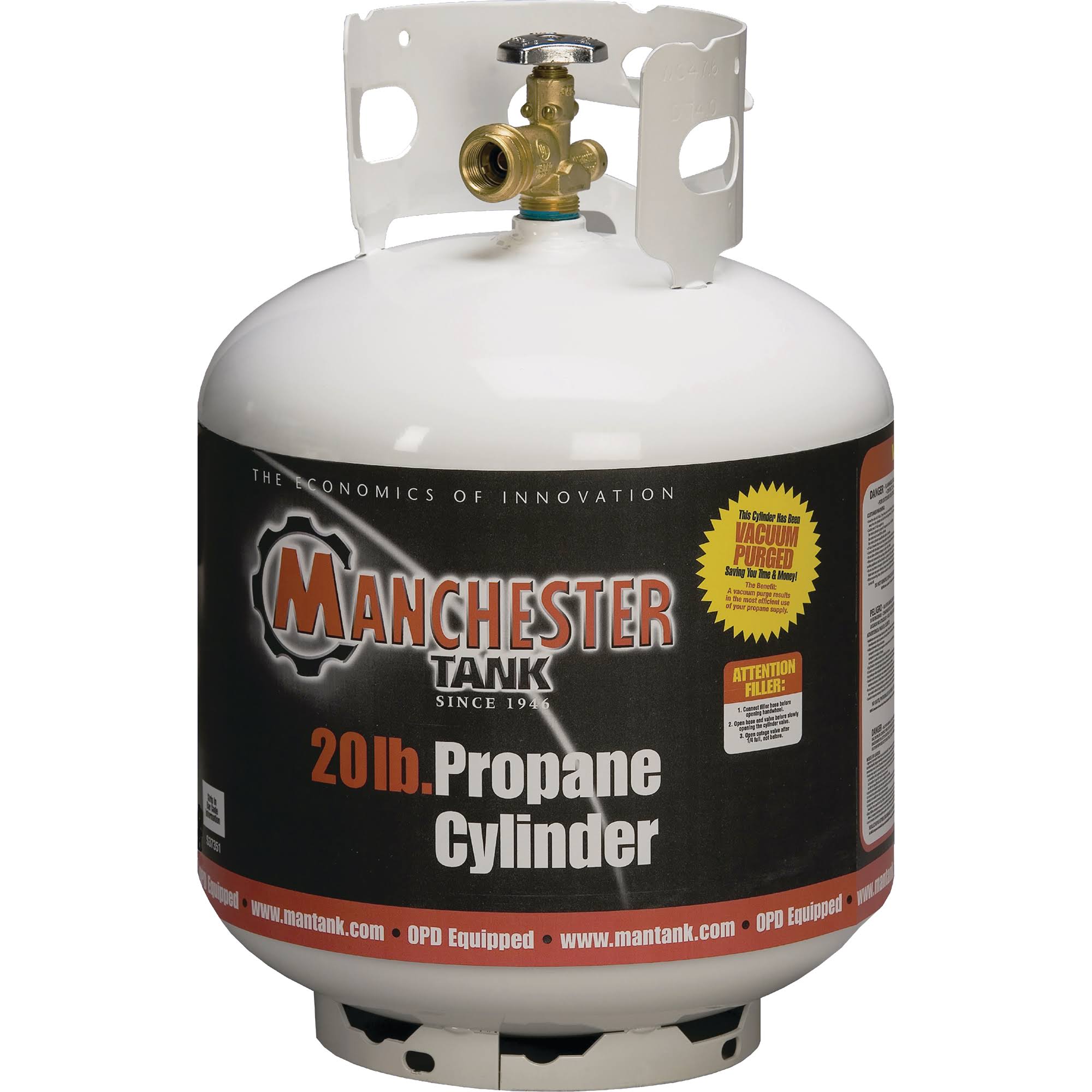 Manchester Tank Propane Cylinder, Gray, 20 lbs