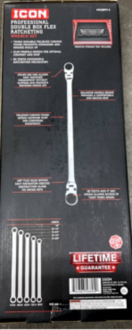 Icon Professional Double Box Flex Ratcheting Wrench 5 Piece 56694